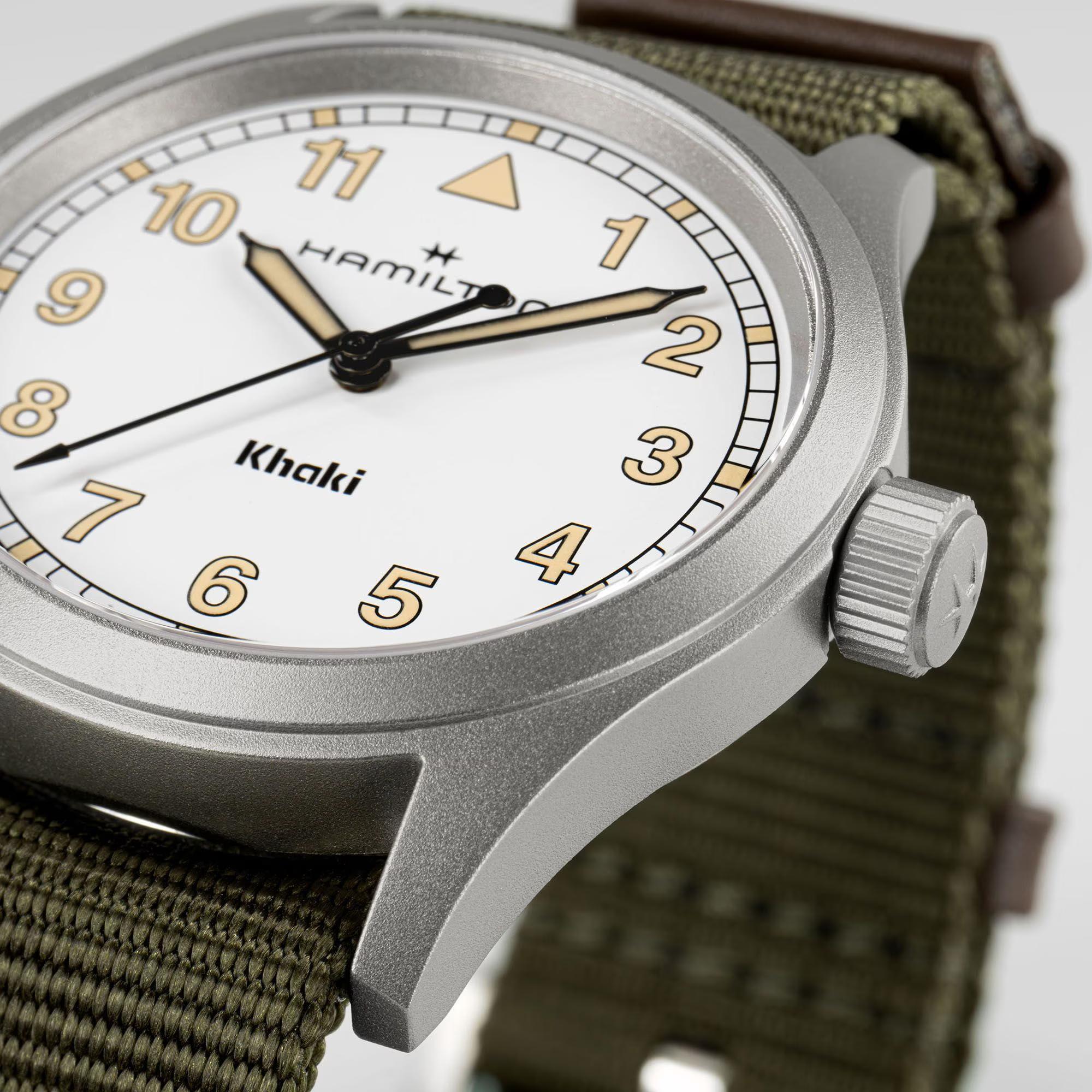 Hamilton Khaki Field H69401910 38mm stainless steel case side profile