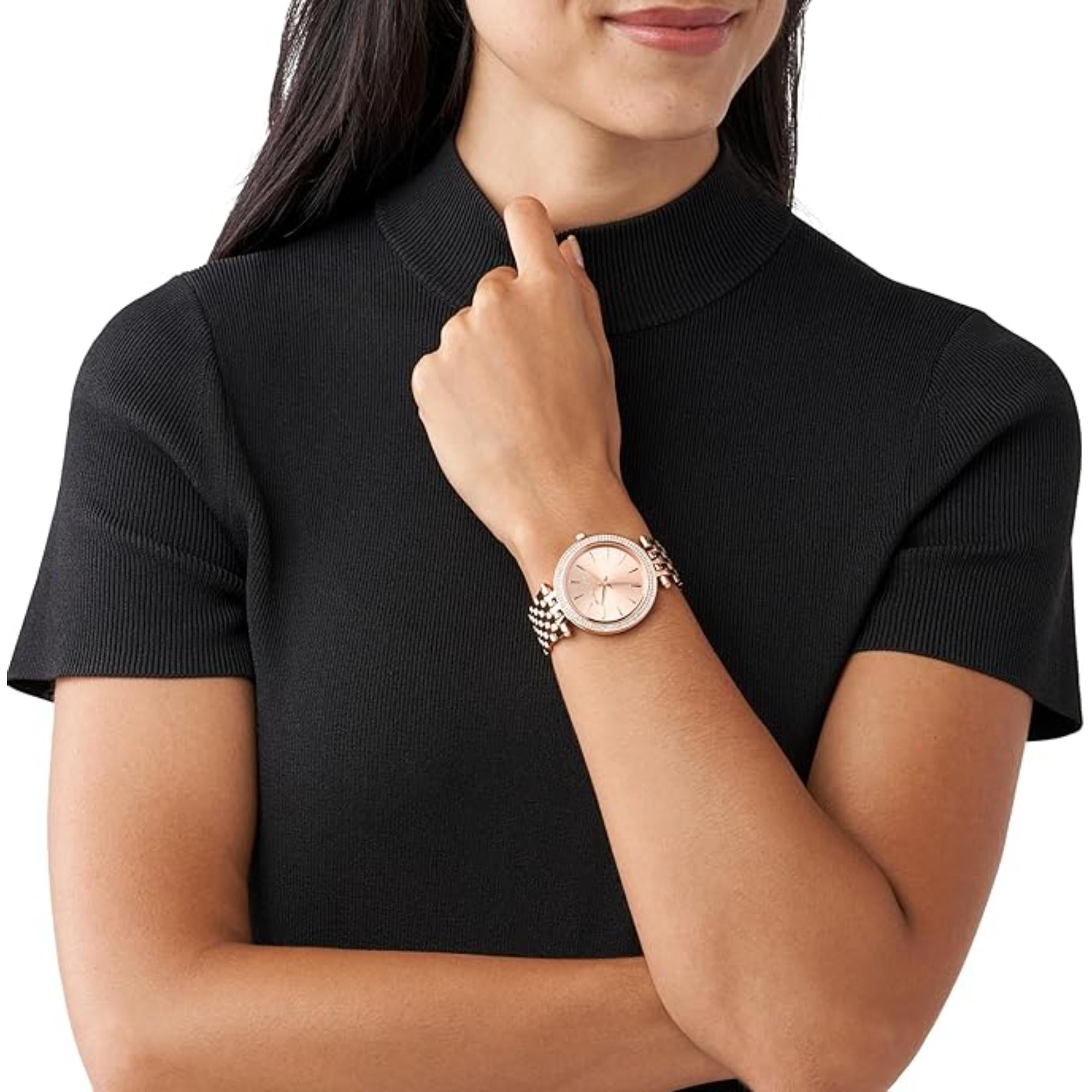 Michael Kors Darci Glitz Rose-Gold Dial Steel Strap  Women’s Watch MK3192