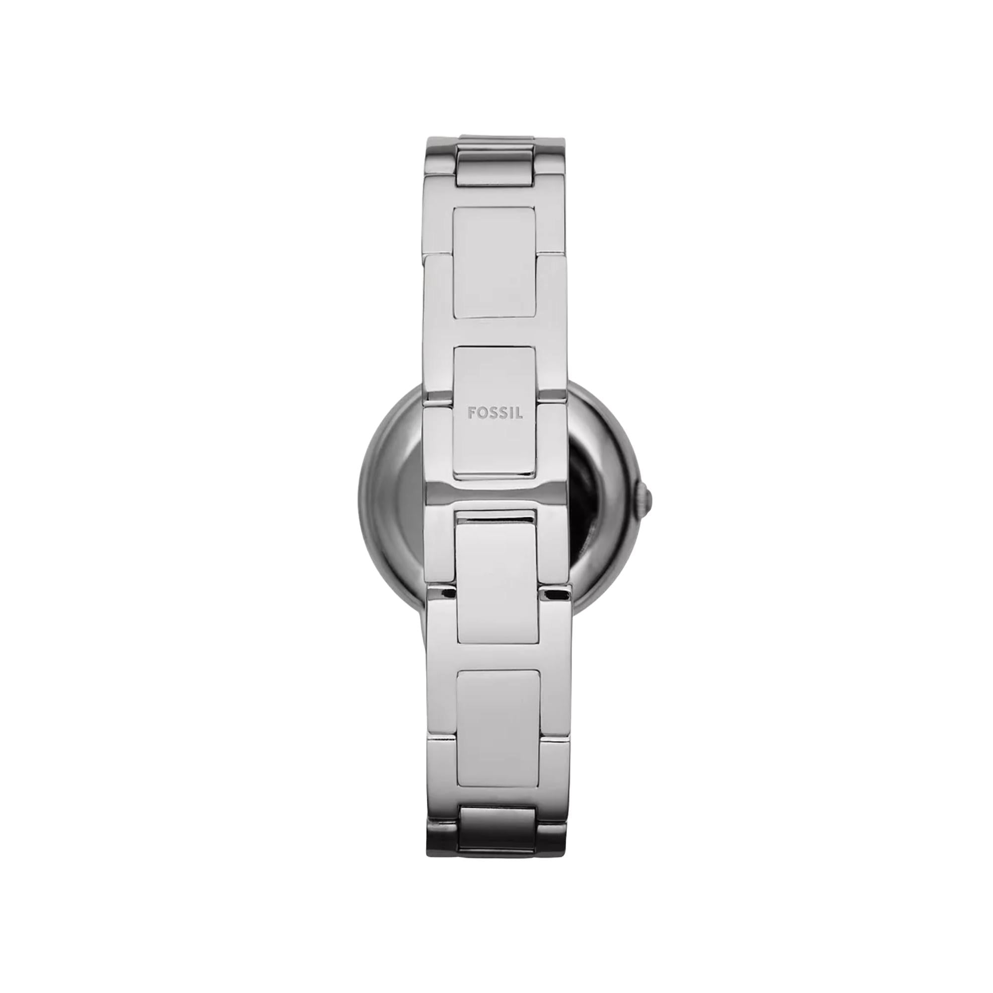 Fossil Virginia 30mm Silver Dial Steel Ladies Quartz Watch ES3282