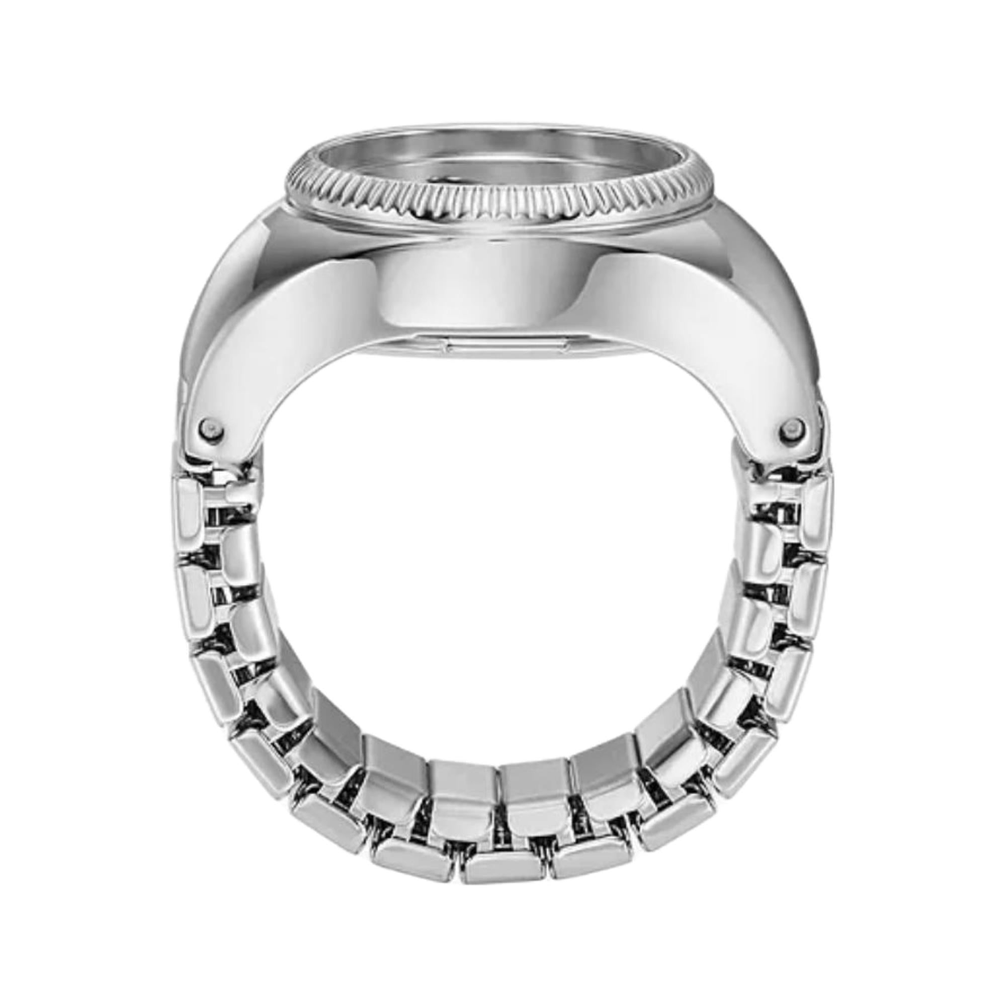 Fossil 15mm White Dial Steel Ladies Quartz Ring Watch ES5245