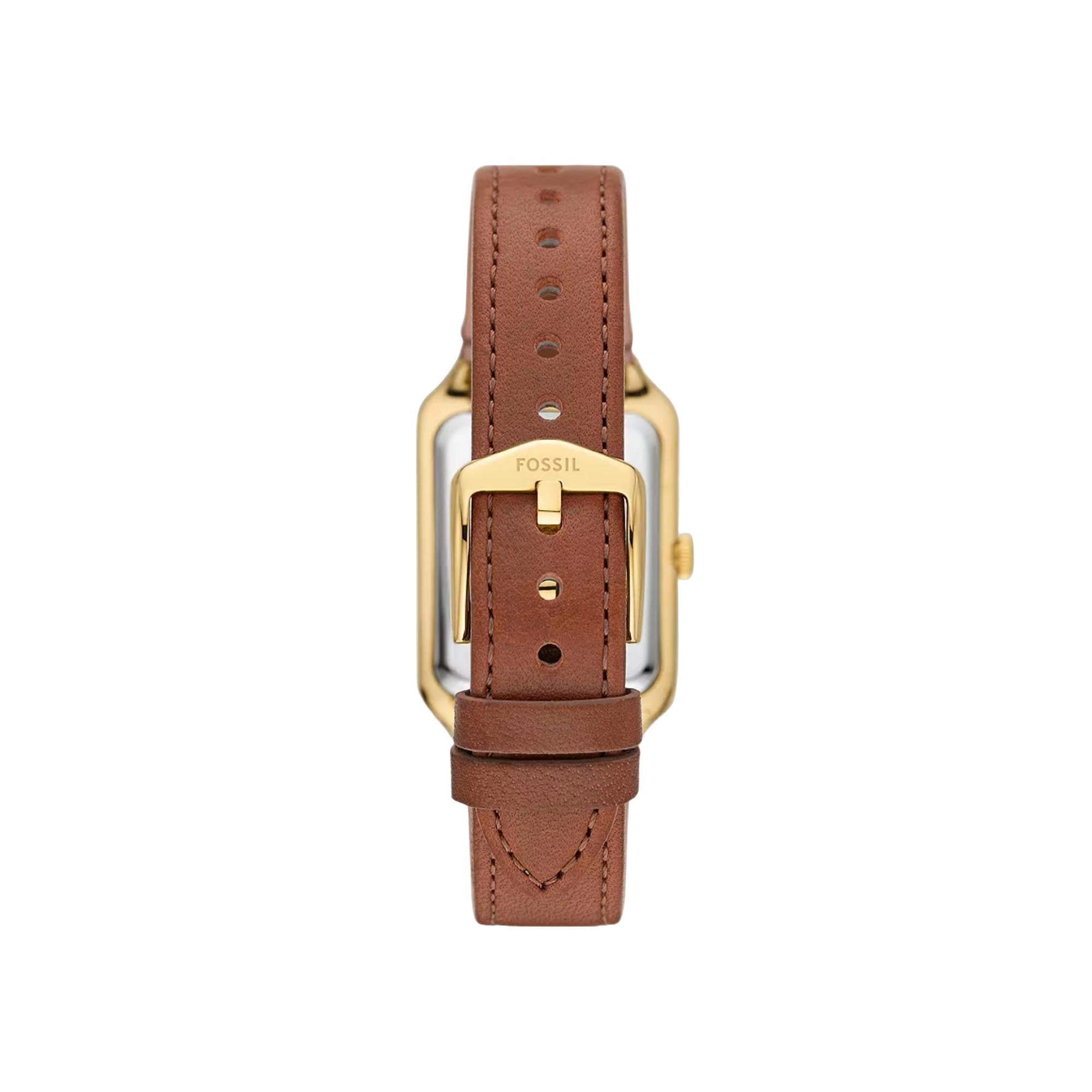 Fossil Raquel 34mm White Mother of Pearl Dial Leather Ladies Quartz Watch ES5307