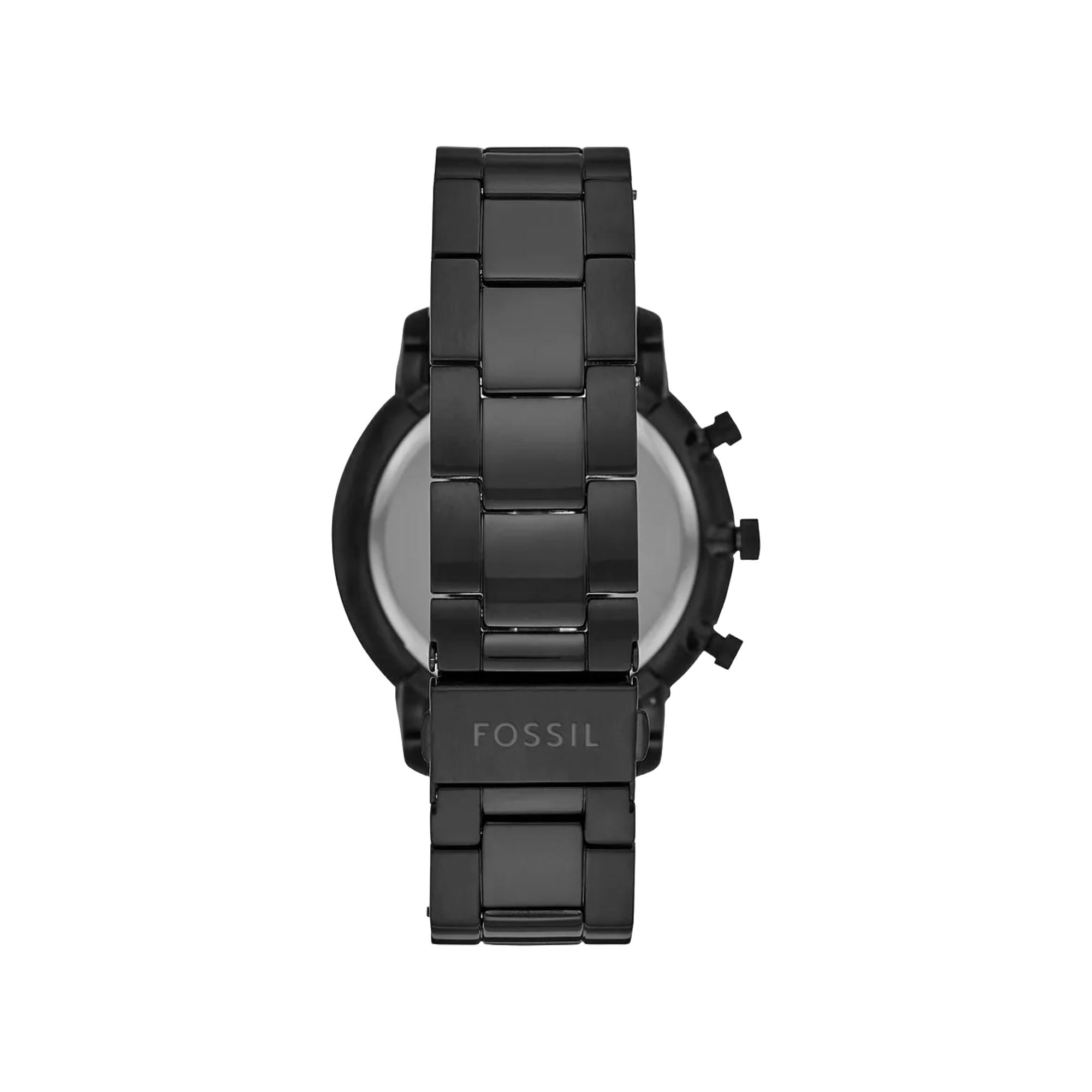 Fossil Neutra 44mm Chronograph Schwarzes Zifferblatt Stahl Herren Quarz Uhr FS5525