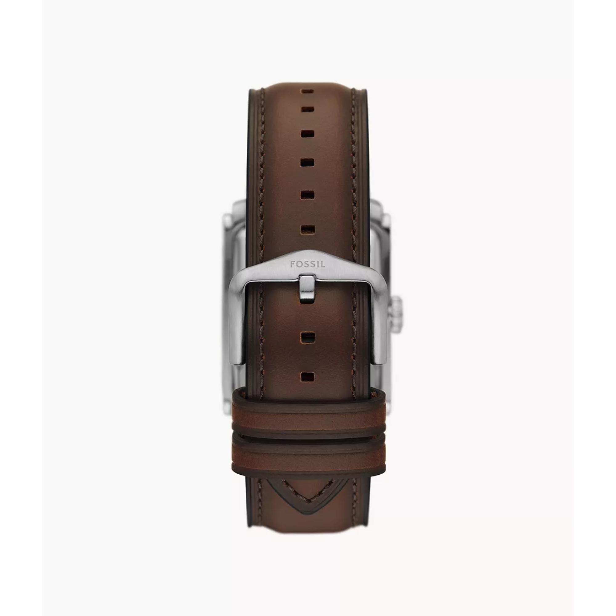 Fossil Carraway 30mm Creme Zifferblatt Leder Quarz Uhr FS6012