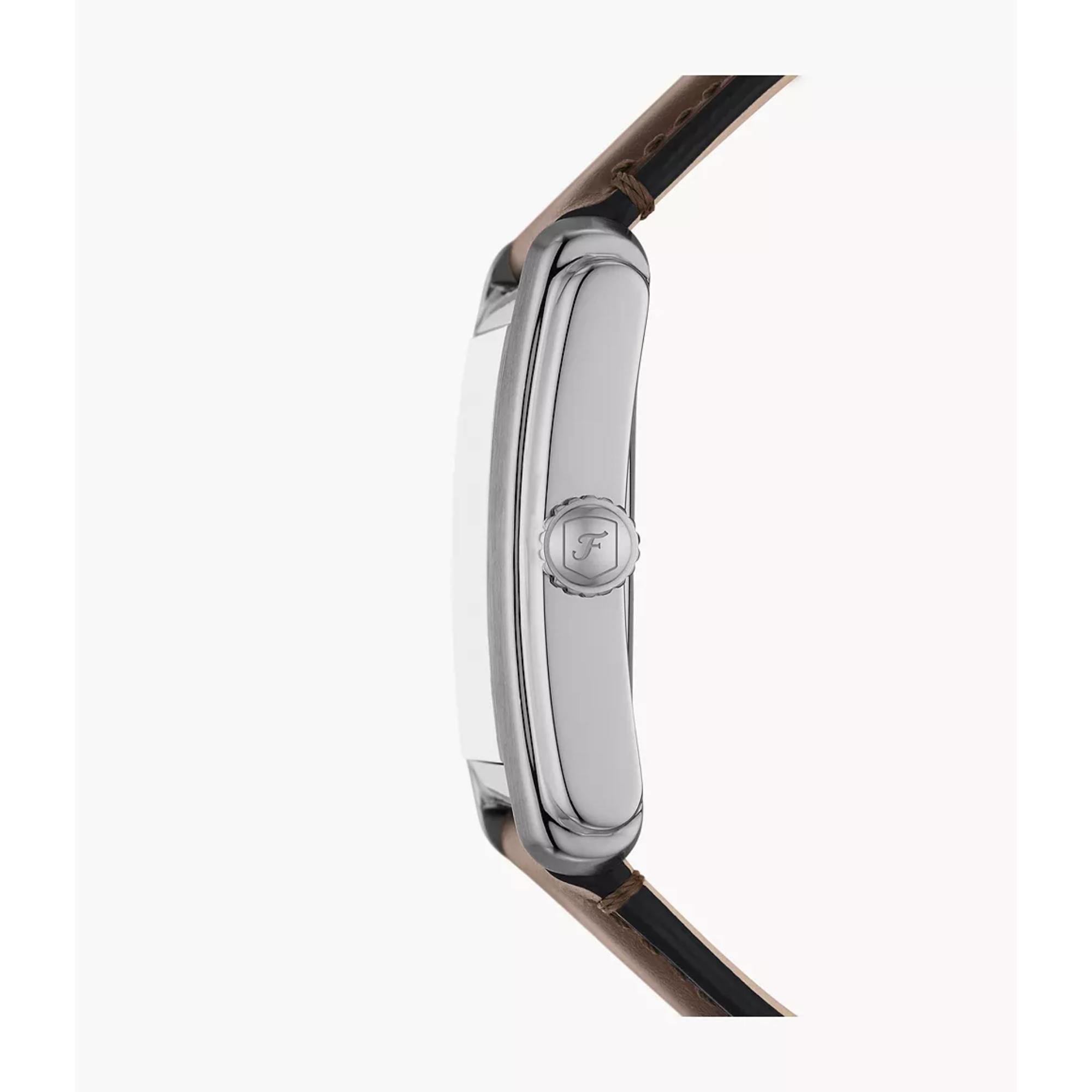 Fossil Carraway 30mm Creme Zifferblatt Leder Quarz Uhr FS6012