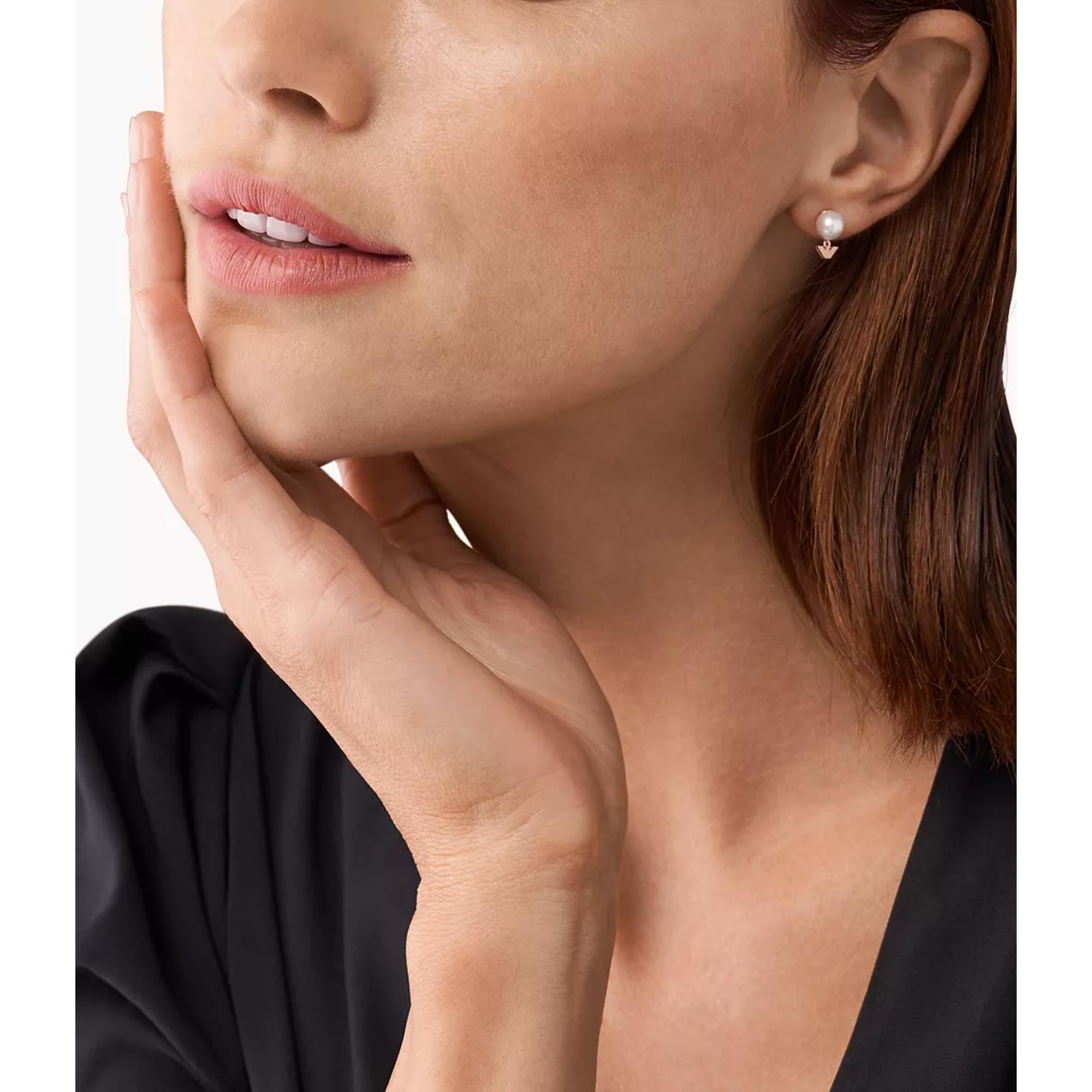Emporio Armani weiße Perlen Ohrstecker EG3584221