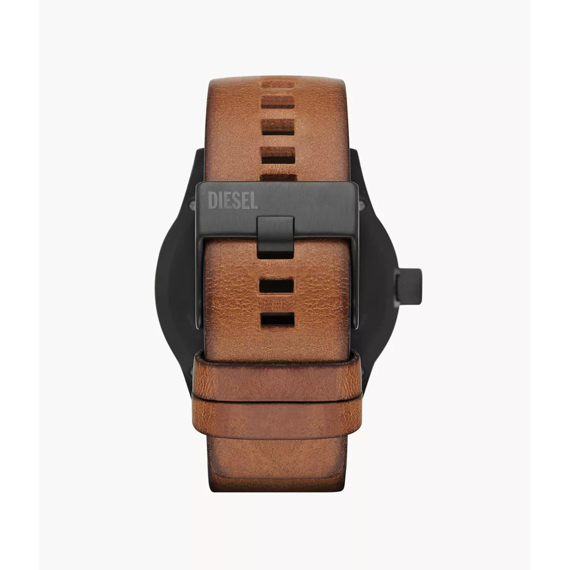 Diesel Rasp 46mm graue Zifferblatt Leder Herren Quarz Uhr DZ1764