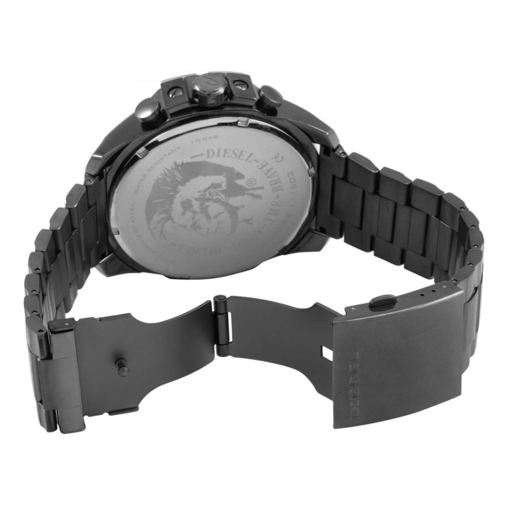 Diesel Mega Chief 51mm Chronograph Grey Dial Steel Mens Quartz Watch DZ4282