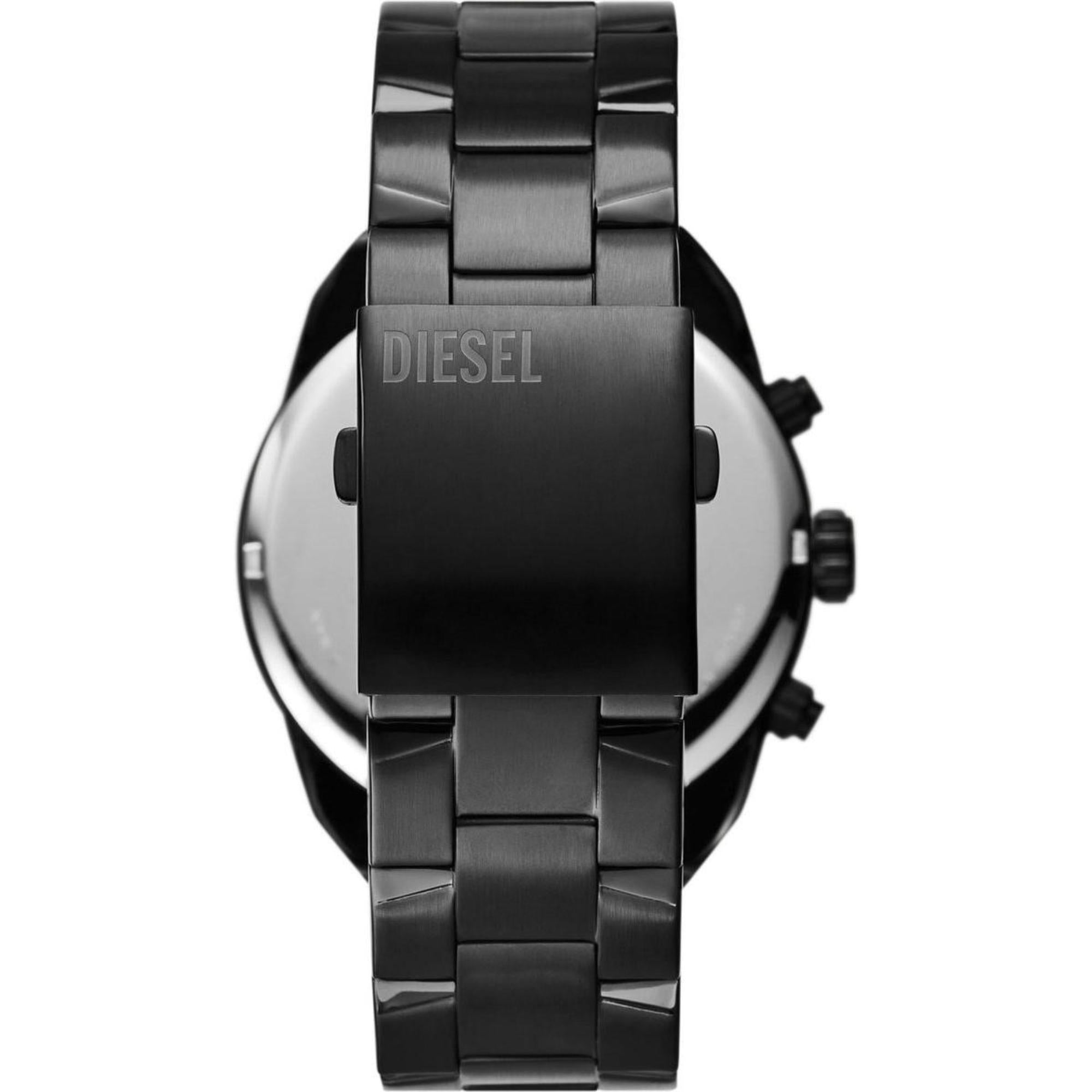 Diesel Spiked 49mm Chronograph Black Dial Steel Mens Quartz Watch DZ4644