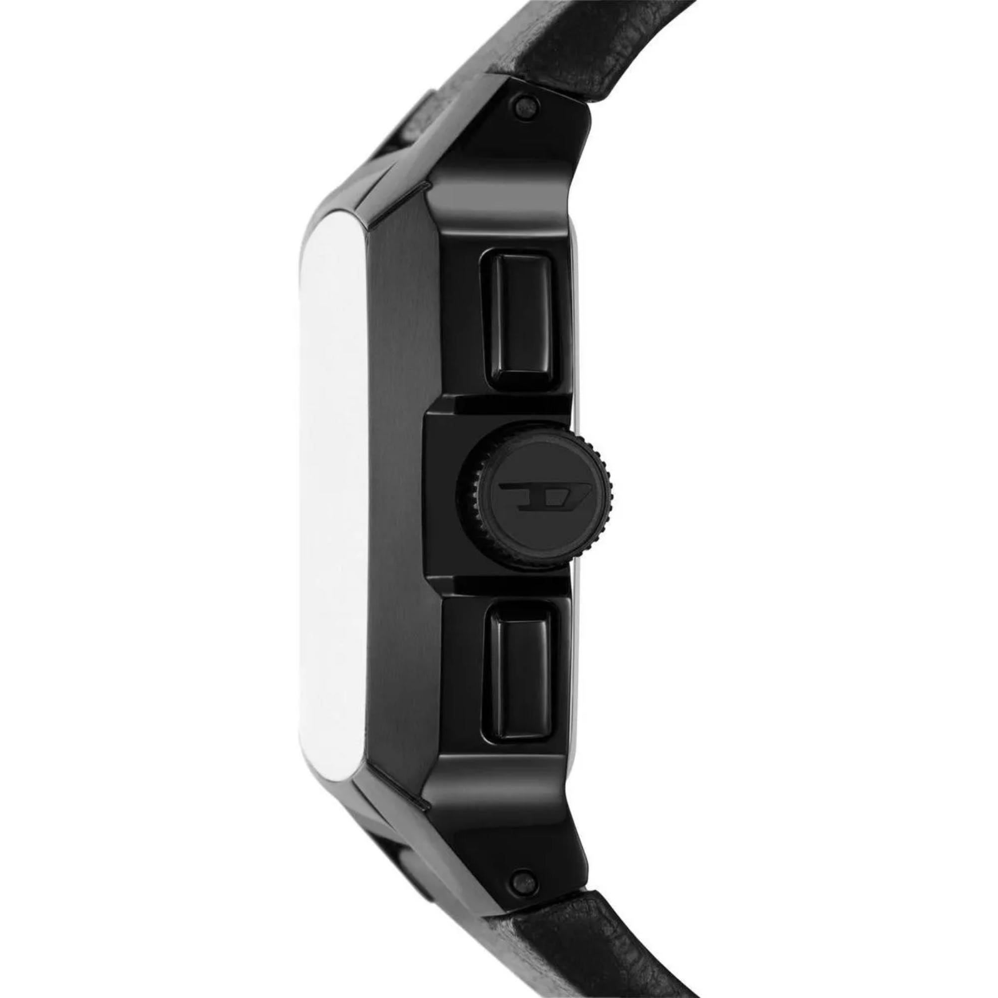 Diesel Cliffhanger 40mm Chronograph Black Dial Leather Mens Quartz Watch DZ4645