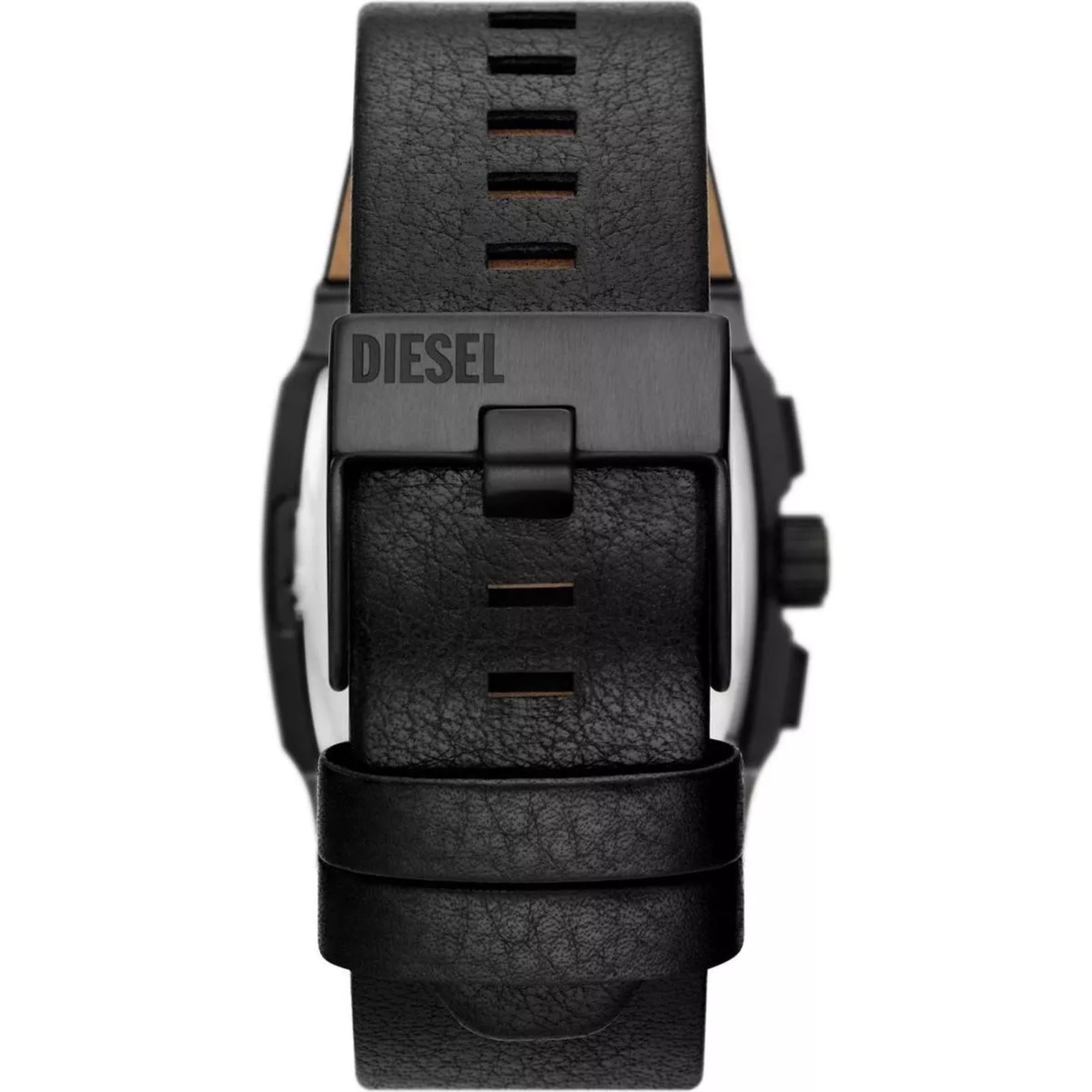 Diesel Cliffhanger 40mm Chronograph Black Dial Leather Mens Quartz Watch DZ4645