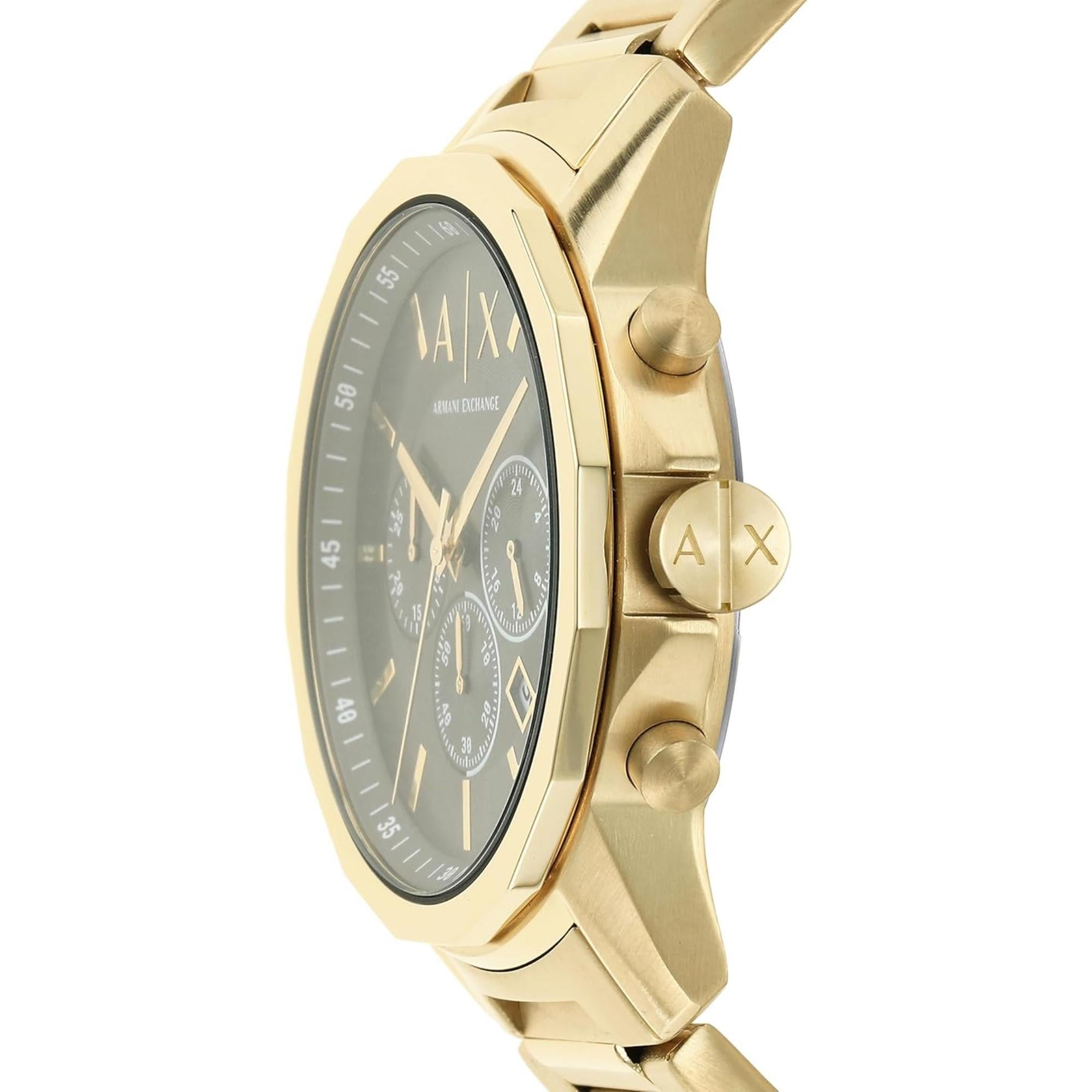 Armani Exchange Banks 44mm Chronograph Schwarzes Zifferblatt Stahl Herren Quarz Uhr AX1721