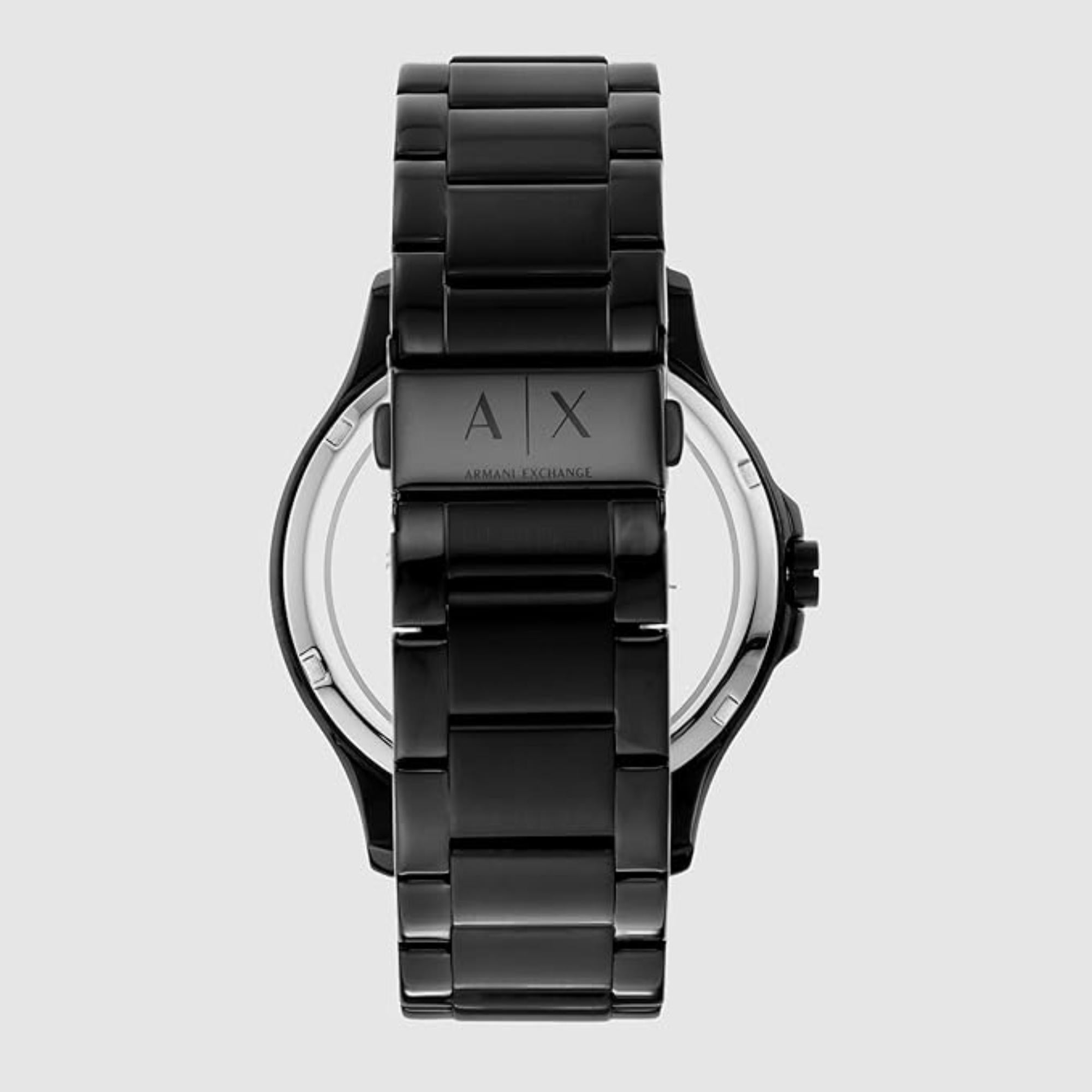Armani Exchange Hampton 46mm Black Dial Steel Mens Quartz Watch AX7101