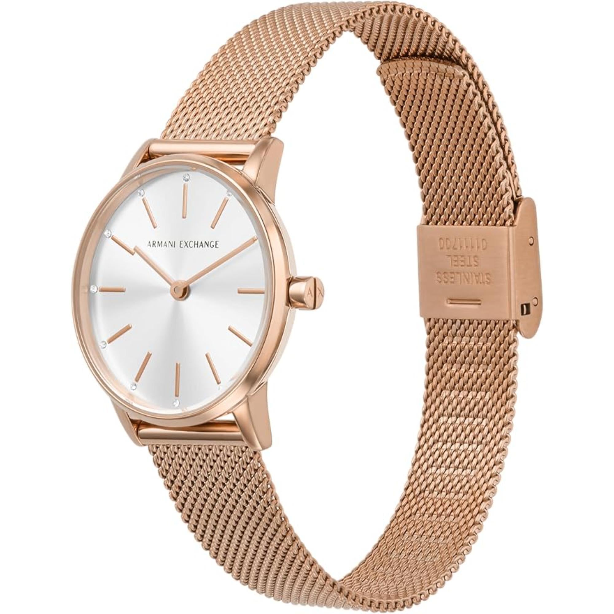 Armani Exchange Lola 28mm Silbernes Zifferblatt Stahl Damen Quarz Uhr AX7121