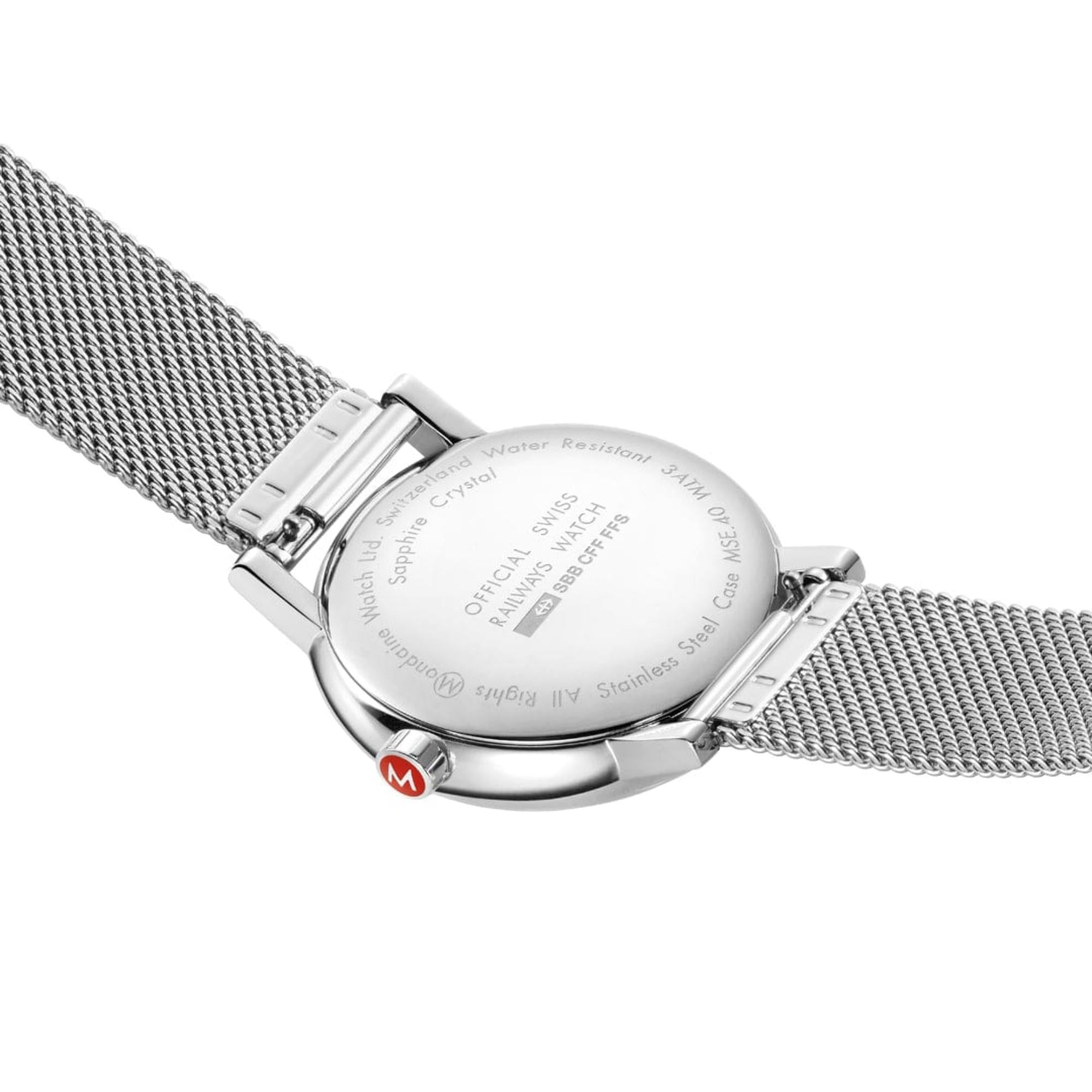 Mondaine EVO2 Quarz Weißes Zifferblatt Stahlarmband Herren Uhr MSE.40110.SM