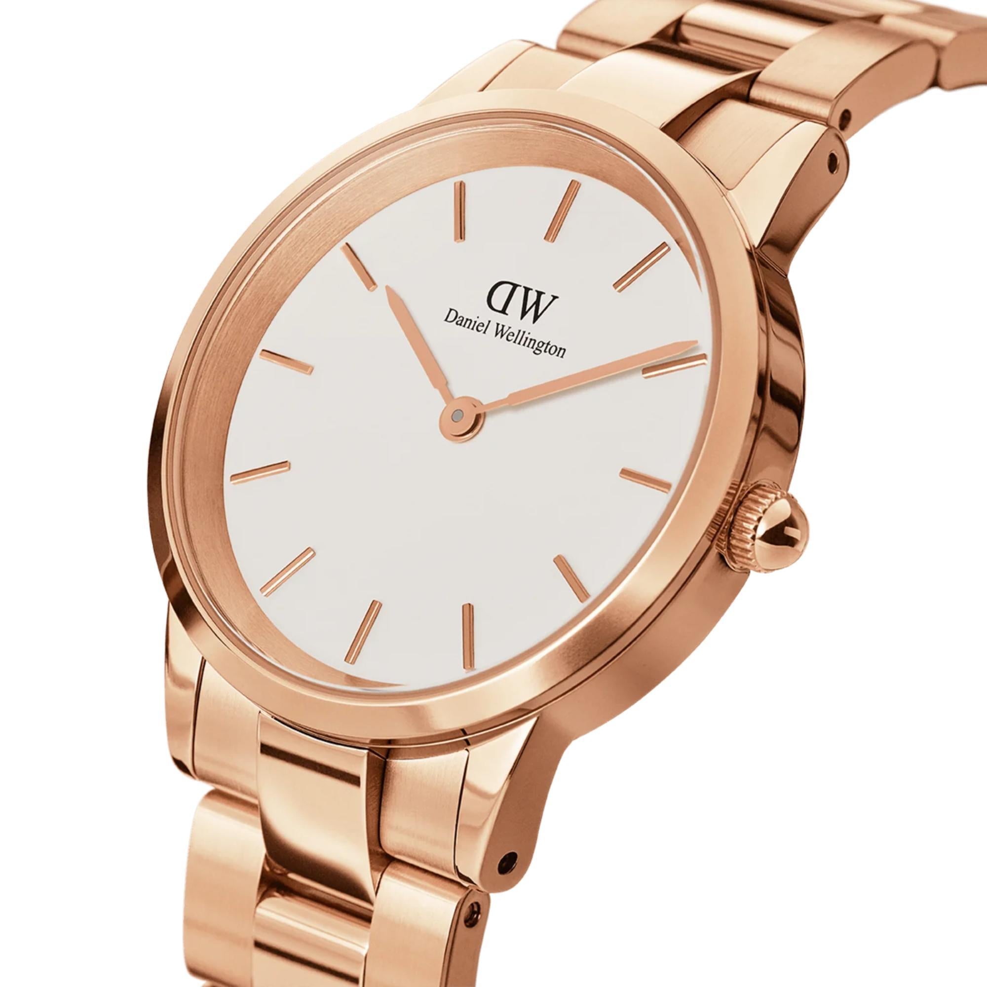 Daniel Wellington Iconic 32mm White Dial Steel Ladies Quartz Watch DW00100211