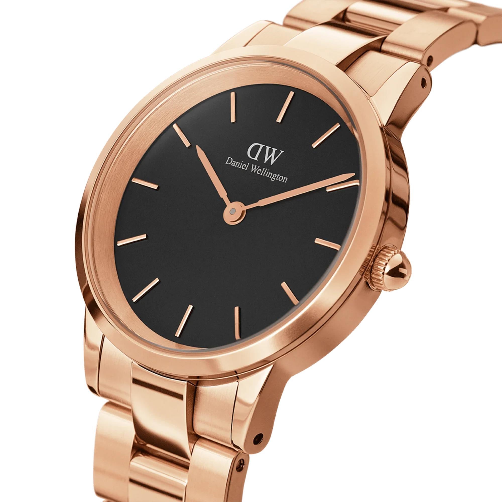 Daniel Wellington Iconic 32mm Schwarzes Zifferblatt Stahl Herren Quarz Uhr DW00100212