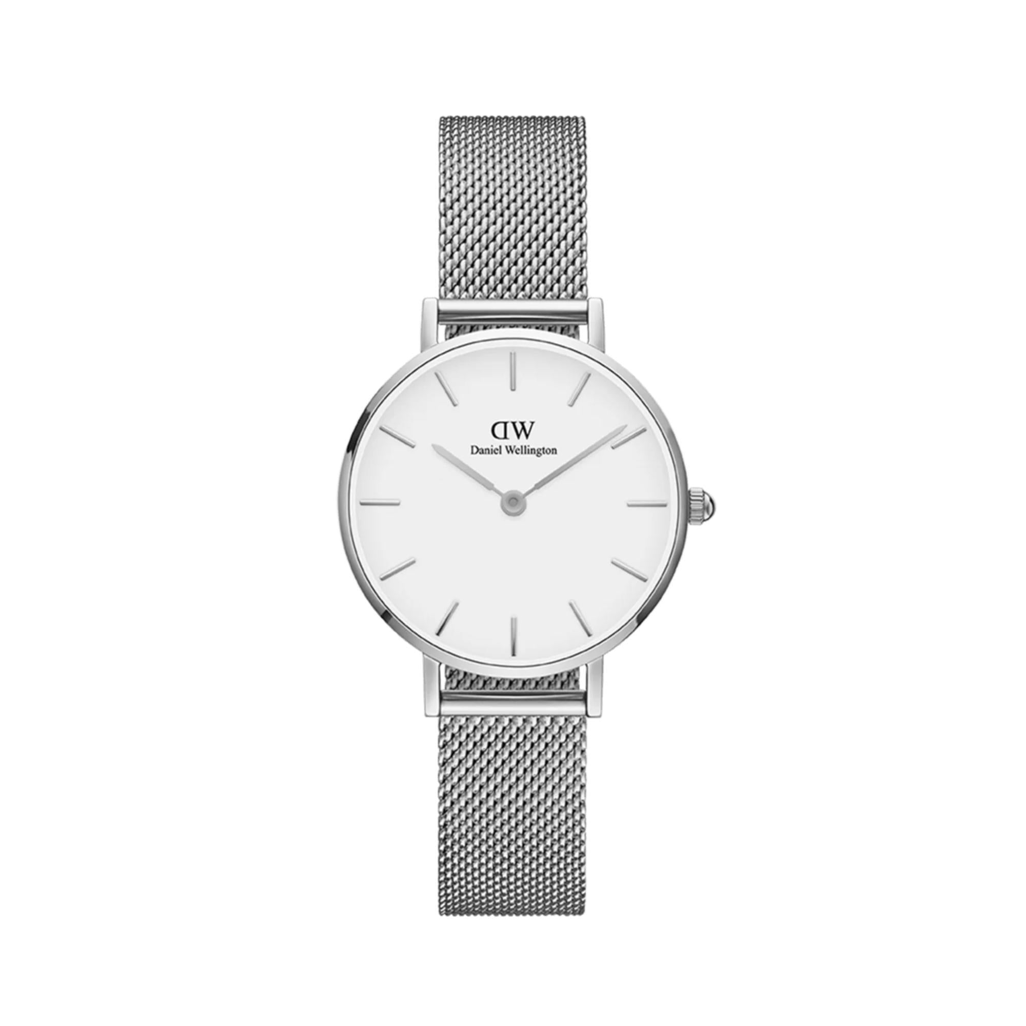 Daniel Wellington Petite 28mm White Dial Steel Ladies Quartz Watch DW00100220