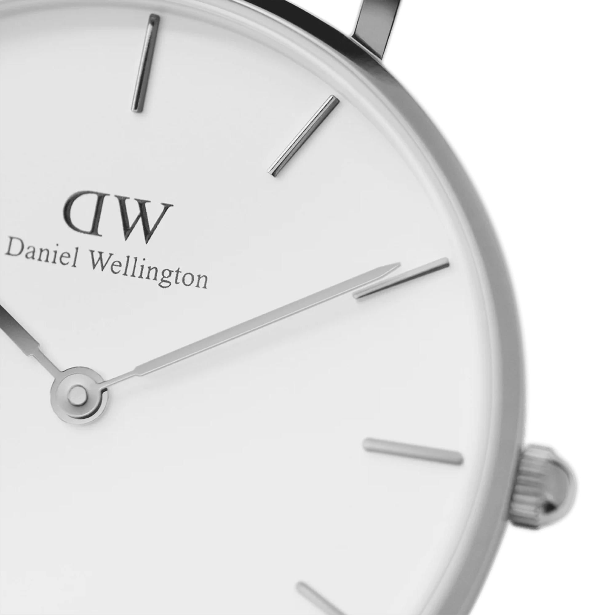 Daniel Wellington Petite 28mm White Dial Steel Ladies Quartz Watch DW00100220