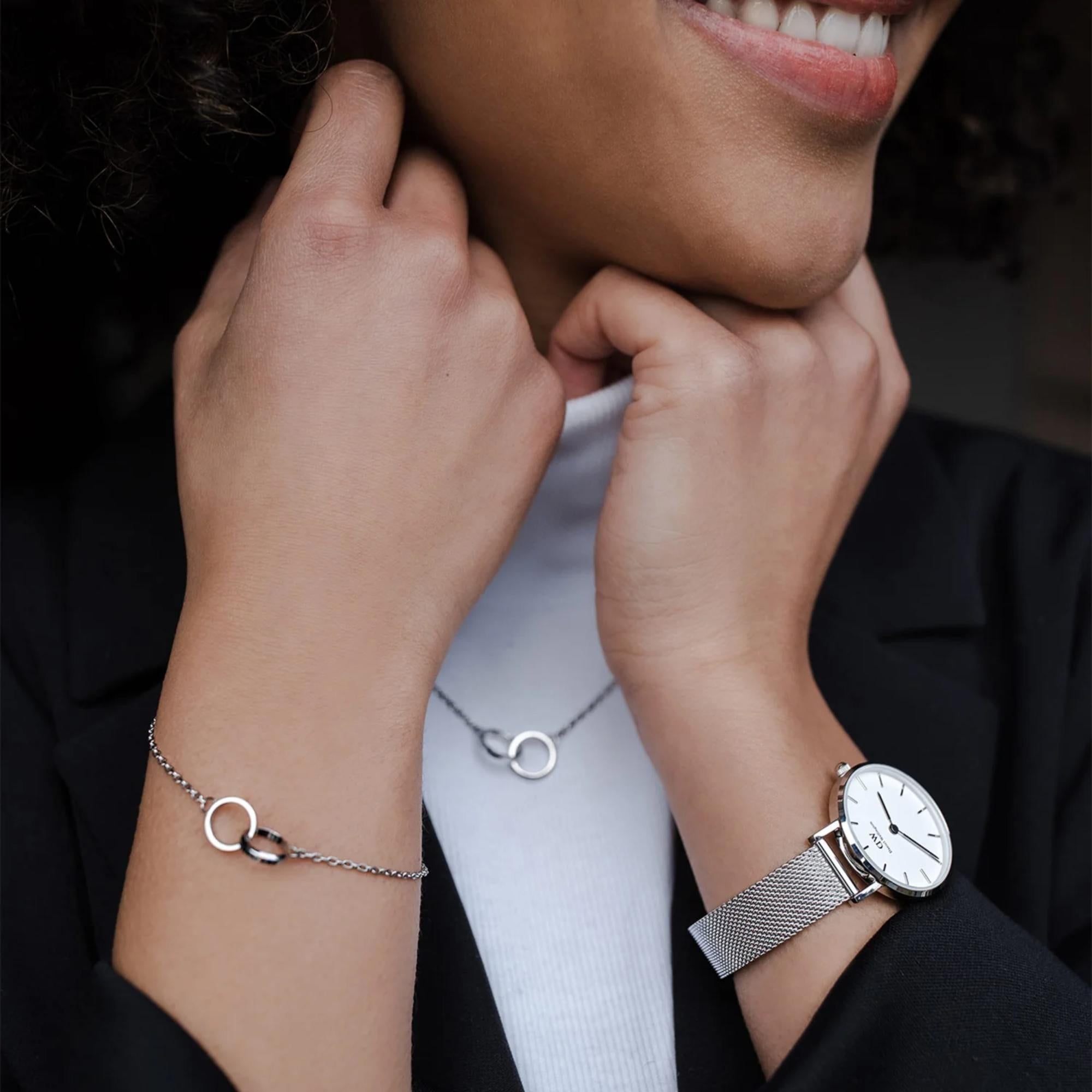 Daniel Wellington Petite 28mm White Dial Steel Ladies Quartz Watch DW00100220