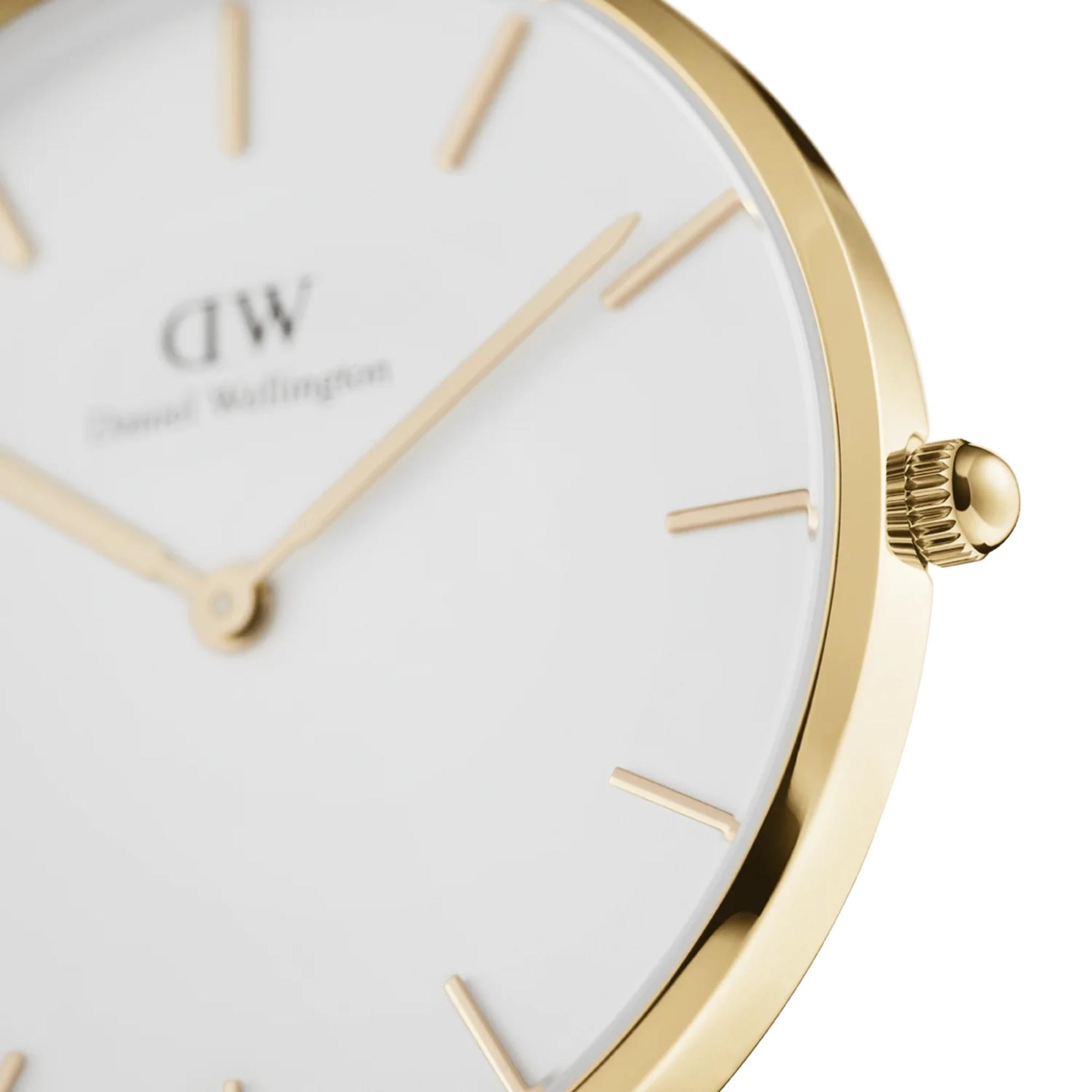 Daniel Wellington Petite 36mm Weißes Zifferblatt Stahl Damen Quarz Uhr DW00100346