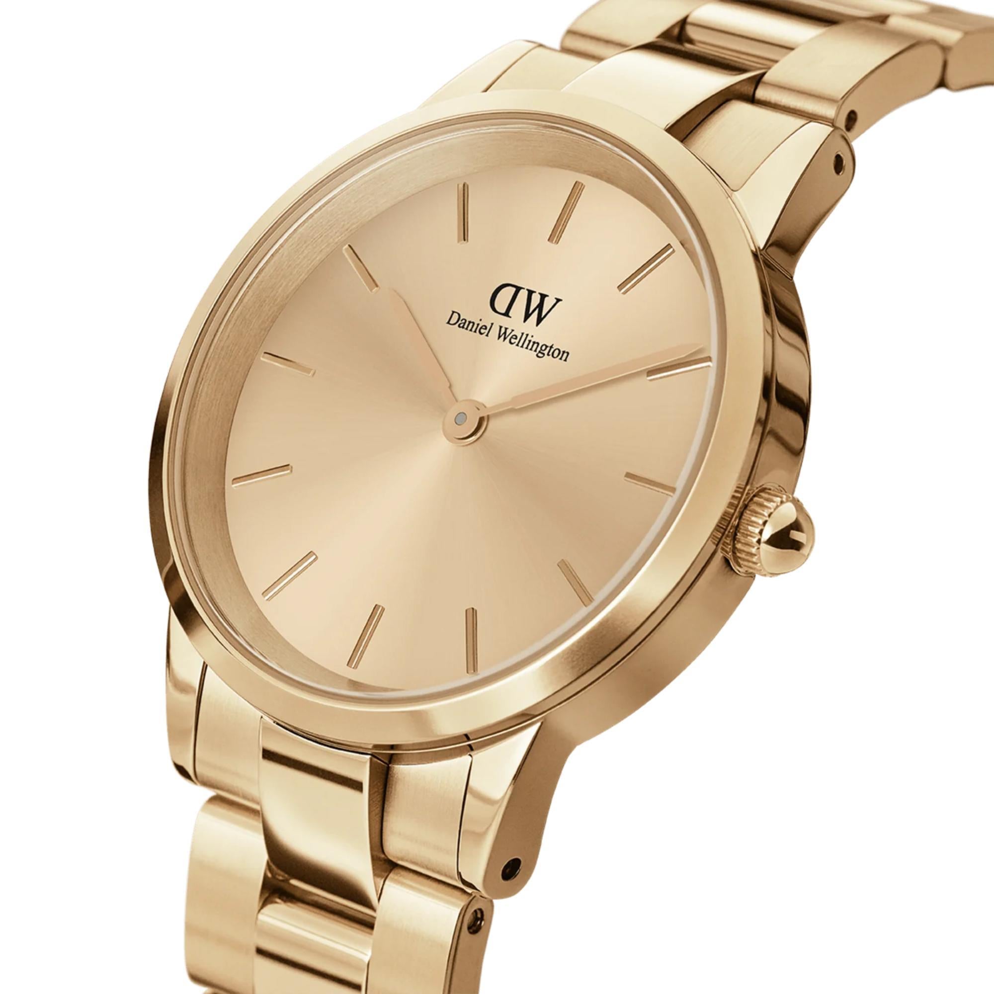 Daniel Wellington Iconic 28mm Gold Zifferblatt Stahl Damen Quarz Uhr DW00100403