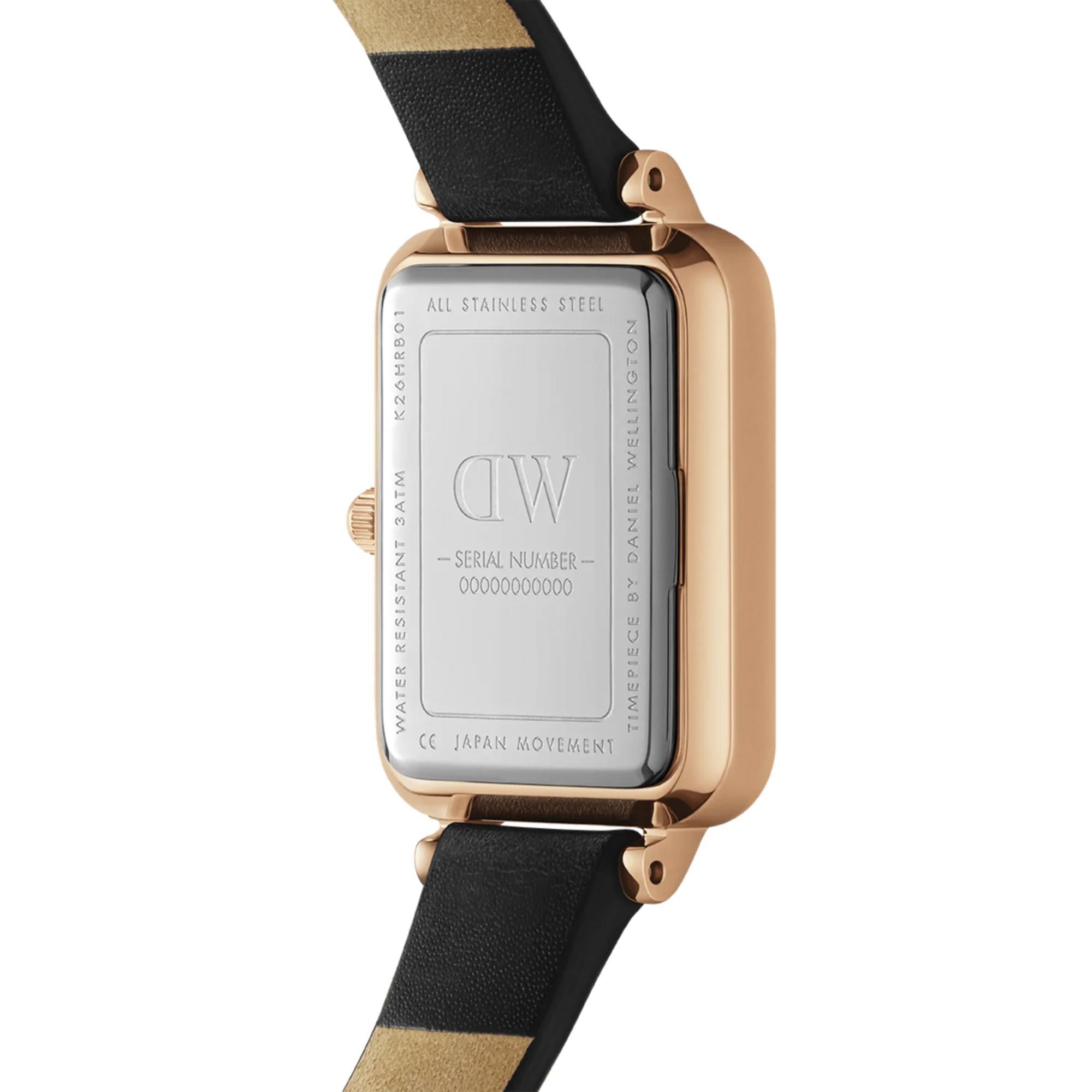 Daniel Wellington Quadro 20mm White Dial Leather Ladies Quartz Watch DW00100434