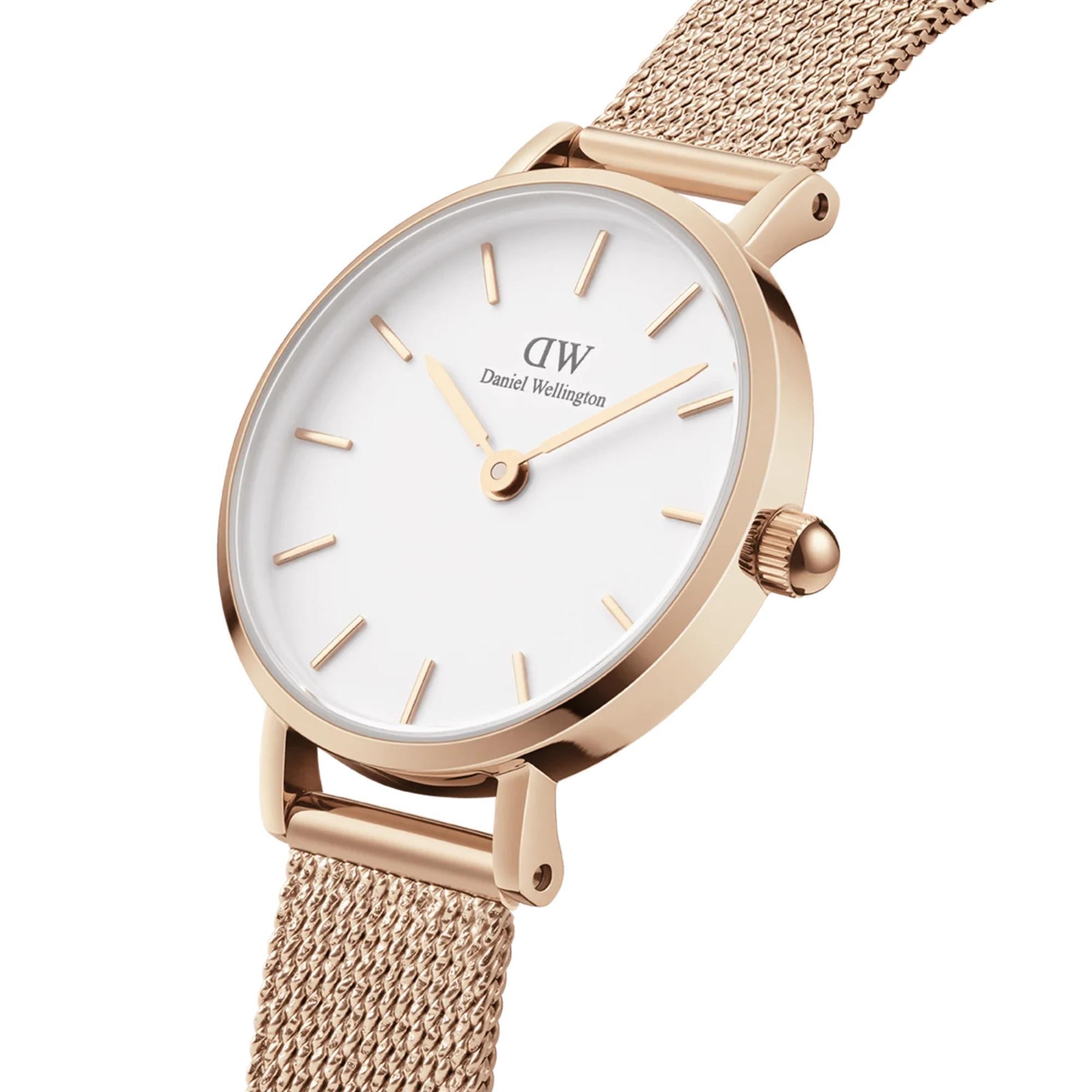 Daniel Wellington Petite 24mm White Dial Steel Ladies Quartz Watch DW00100447