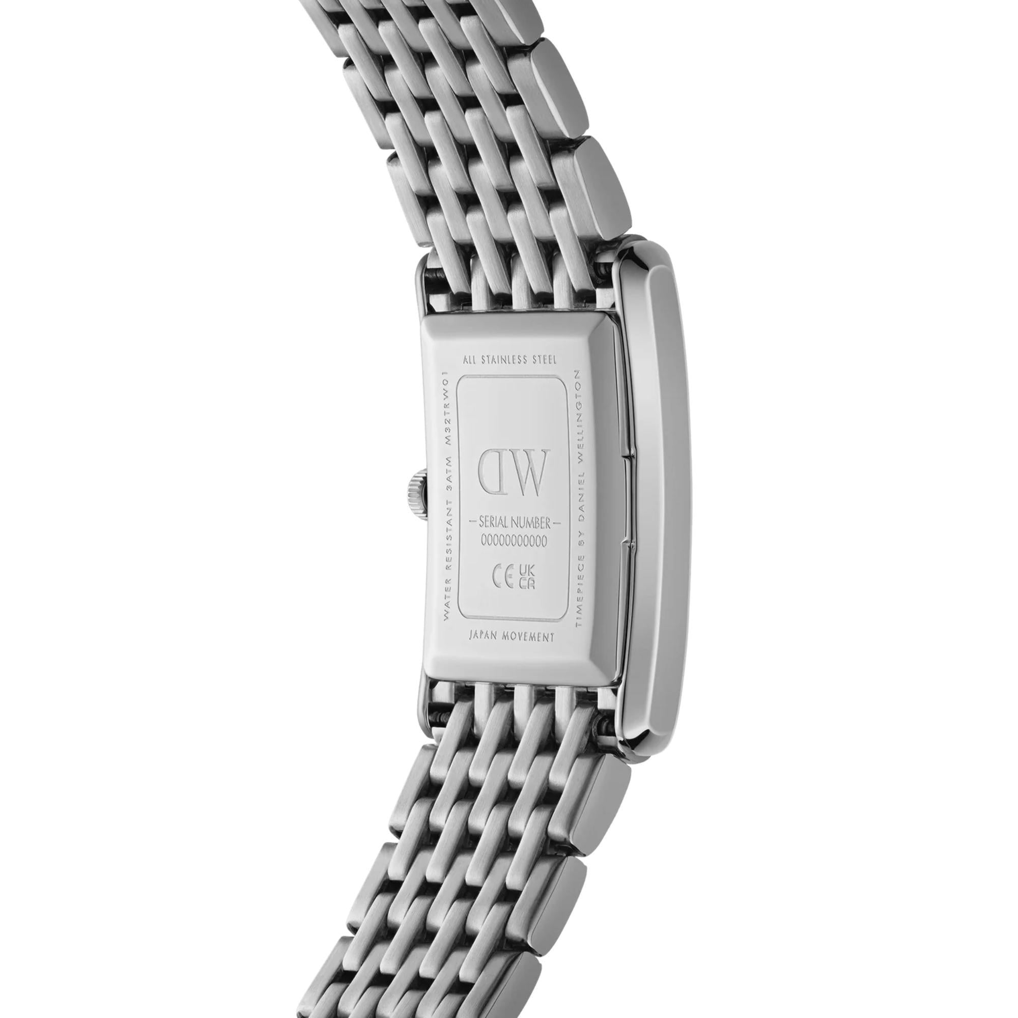 Daniel Wellington Bound 22mm White Dial Steel Ladies Quartz Watch DW00100706
