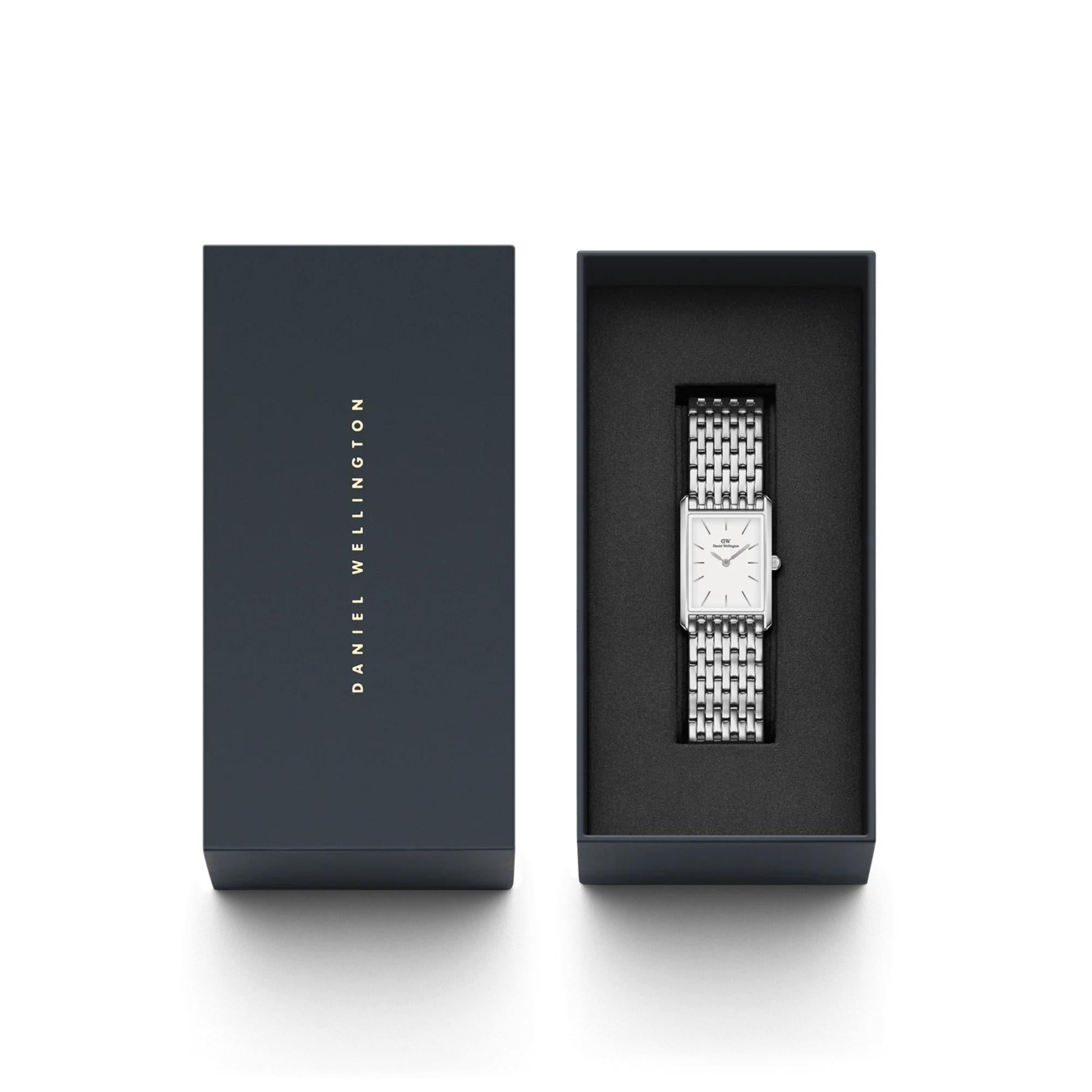 Daniel Wellington Bound 22mm White Dial Steel Ladies Quartz Watch DW00100706