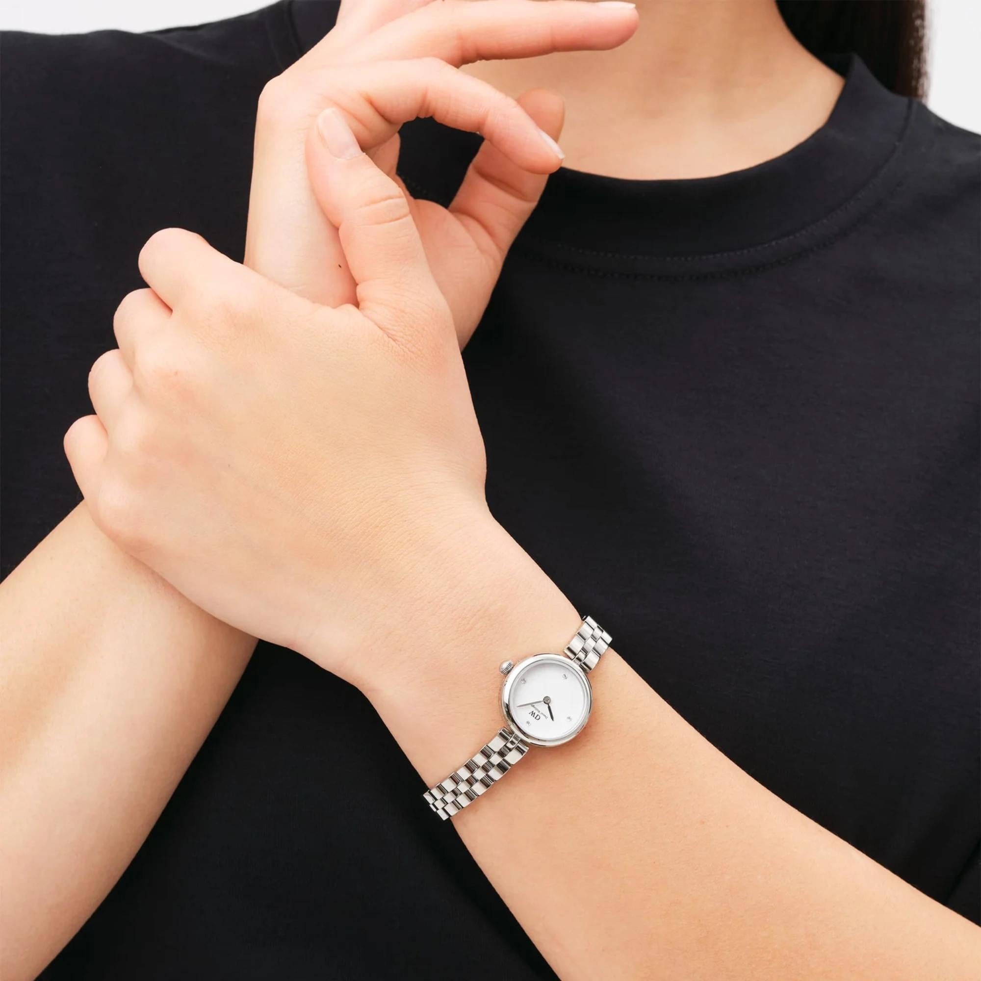 Daniel Wellington Elan 22mm Weißes Zifferblatt Stahl Damen Quarz Uhr DW00100716