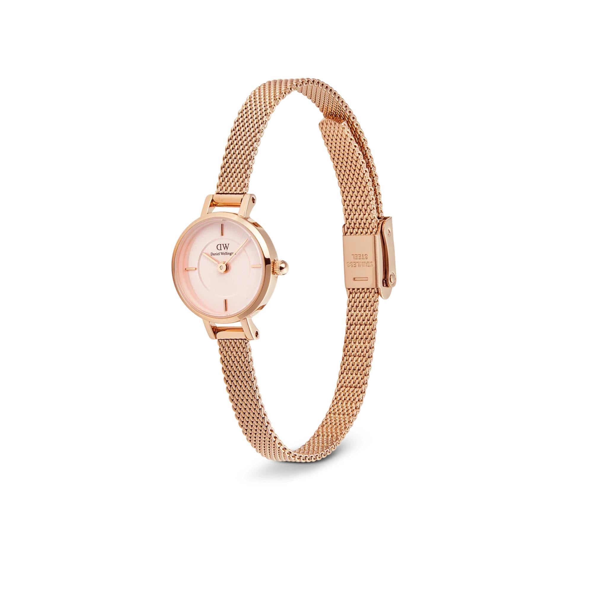 Daniel Wellington Petite 19mm Pink Dial Steel Ladies Quartz Watch DW00100743