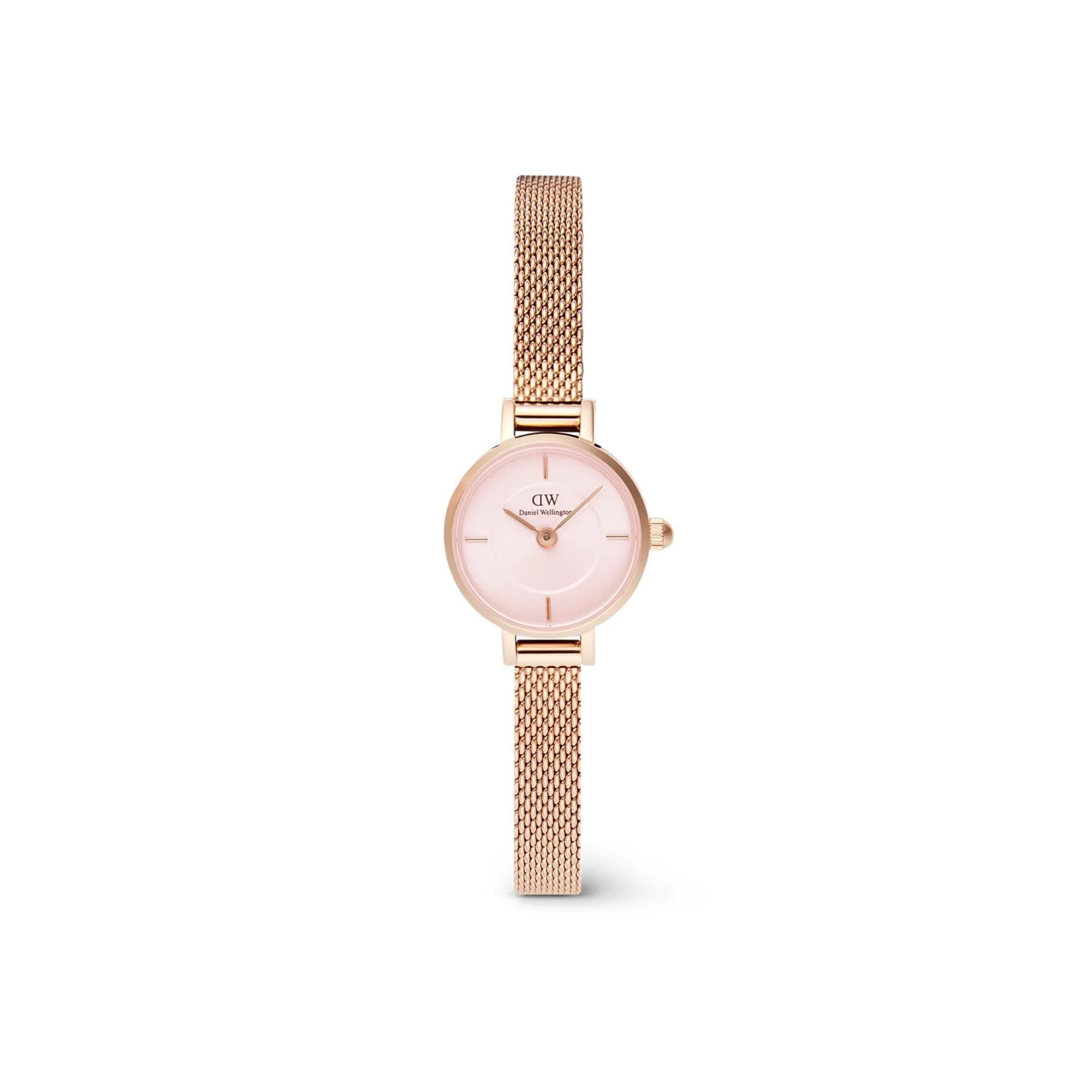 Daniel Wellington Petite 19mm Pink Dial Steel Ladies Quartz Watch DW00100743