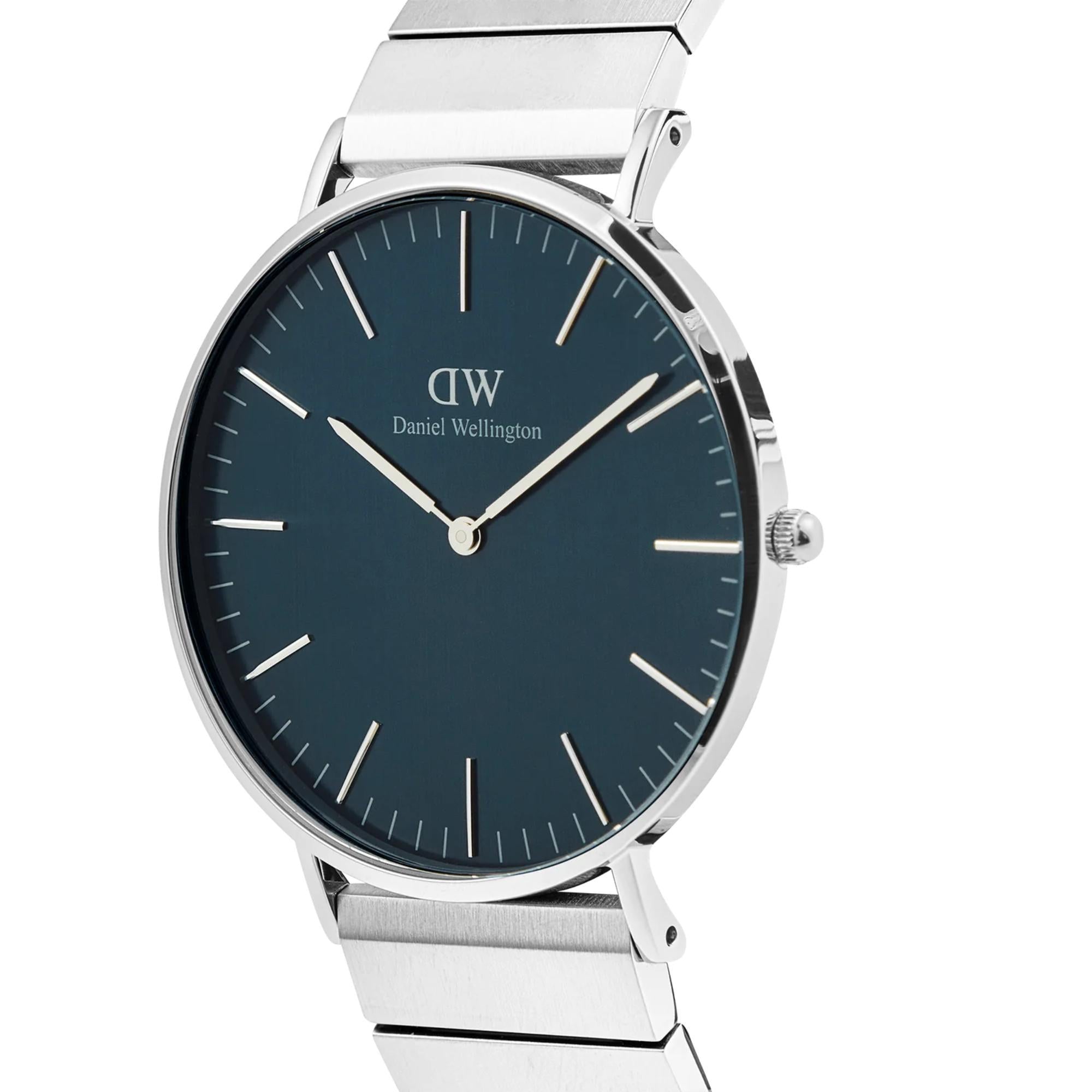 Daniel Wellington Classic 40mm Blaues Zifferblatt Stahl Herren Quarz Uhr DW00100776