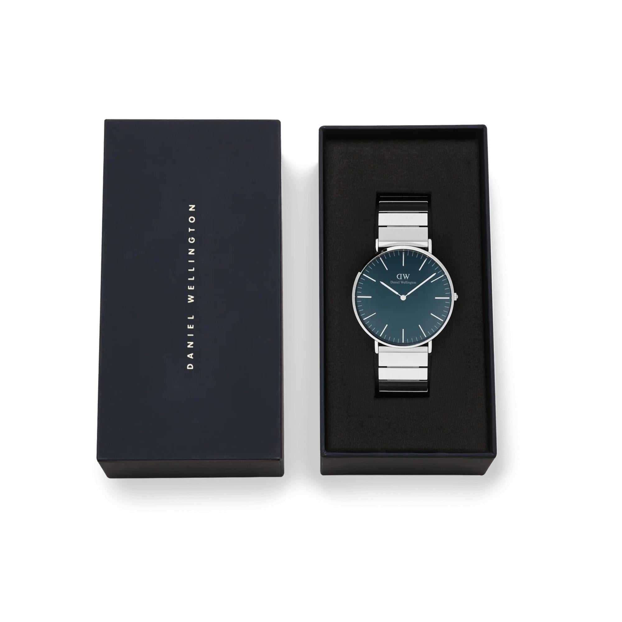 Daniel Wellington Classic 40mm Blaues Zifferblatt Stahl Herren Quarz Uhr DW00100776