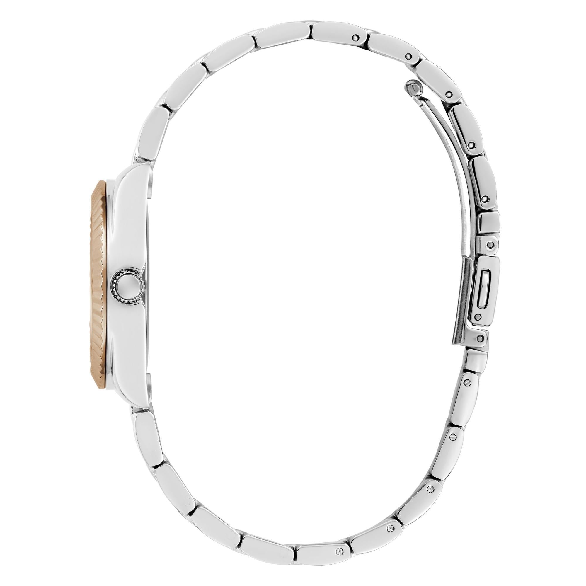 GUESS Mini Luna 2-Tone Analog Silver Dial Steel Strap Ladies Watch GW0687L3