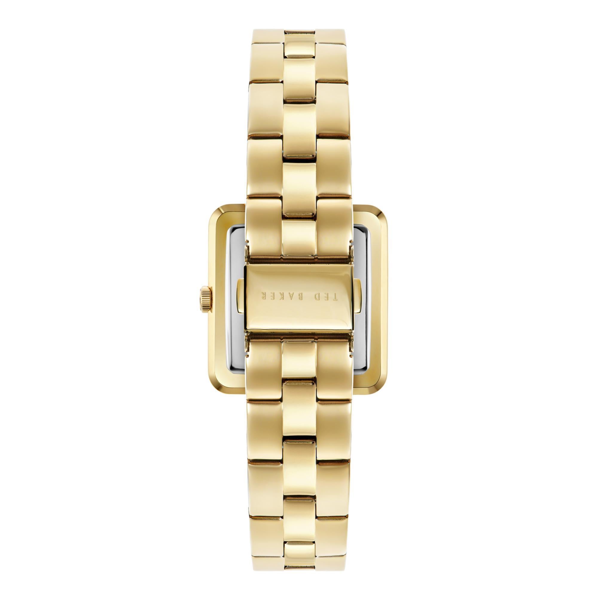 Ted Baker Mayse Multifunktion Goldfarbene Edelstahl Weißes Zifferblatt Damen Uhr BKPMSS304