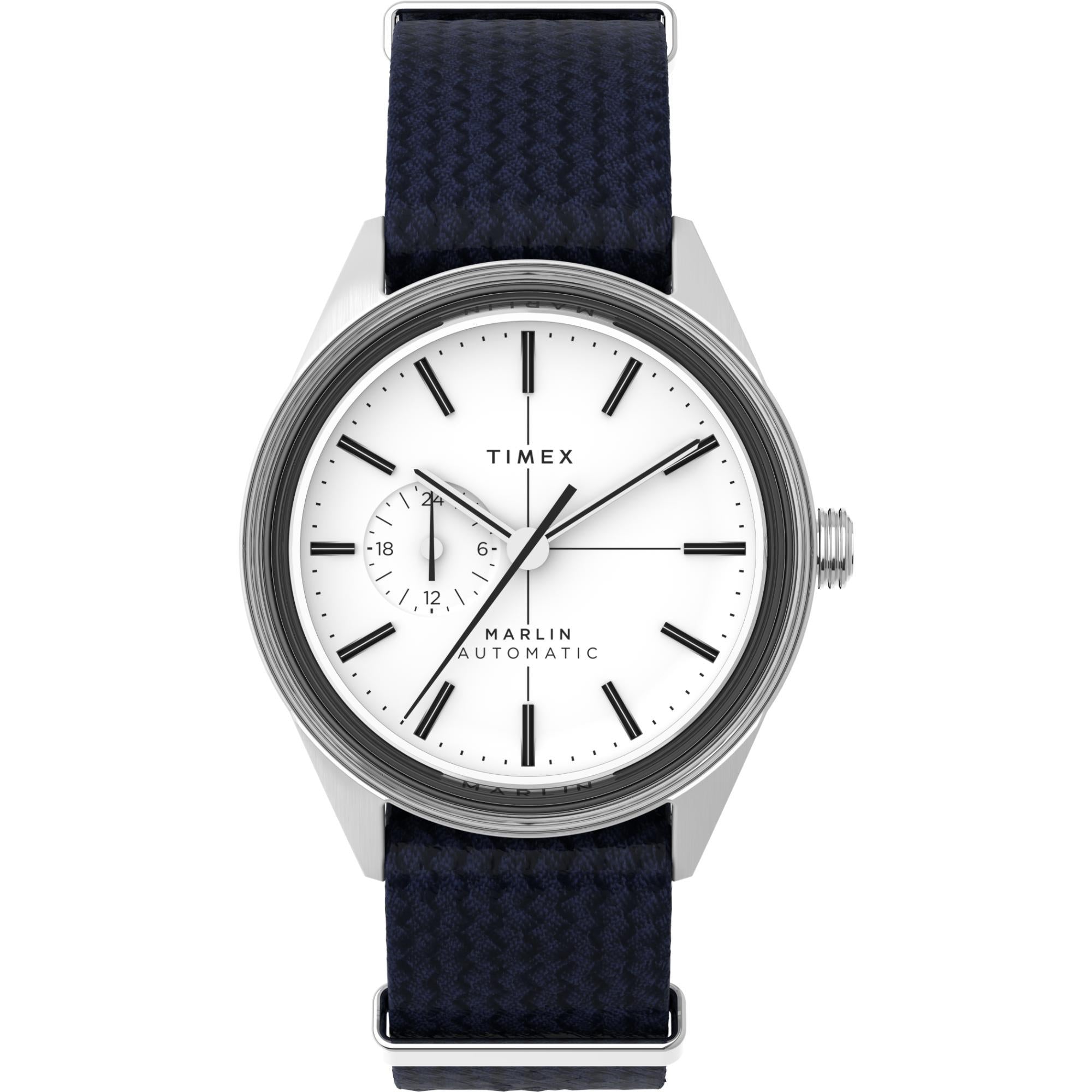 Timex Marlin Jet Automatic White Dial Fabric Strap Men’s Watch TW2V72300