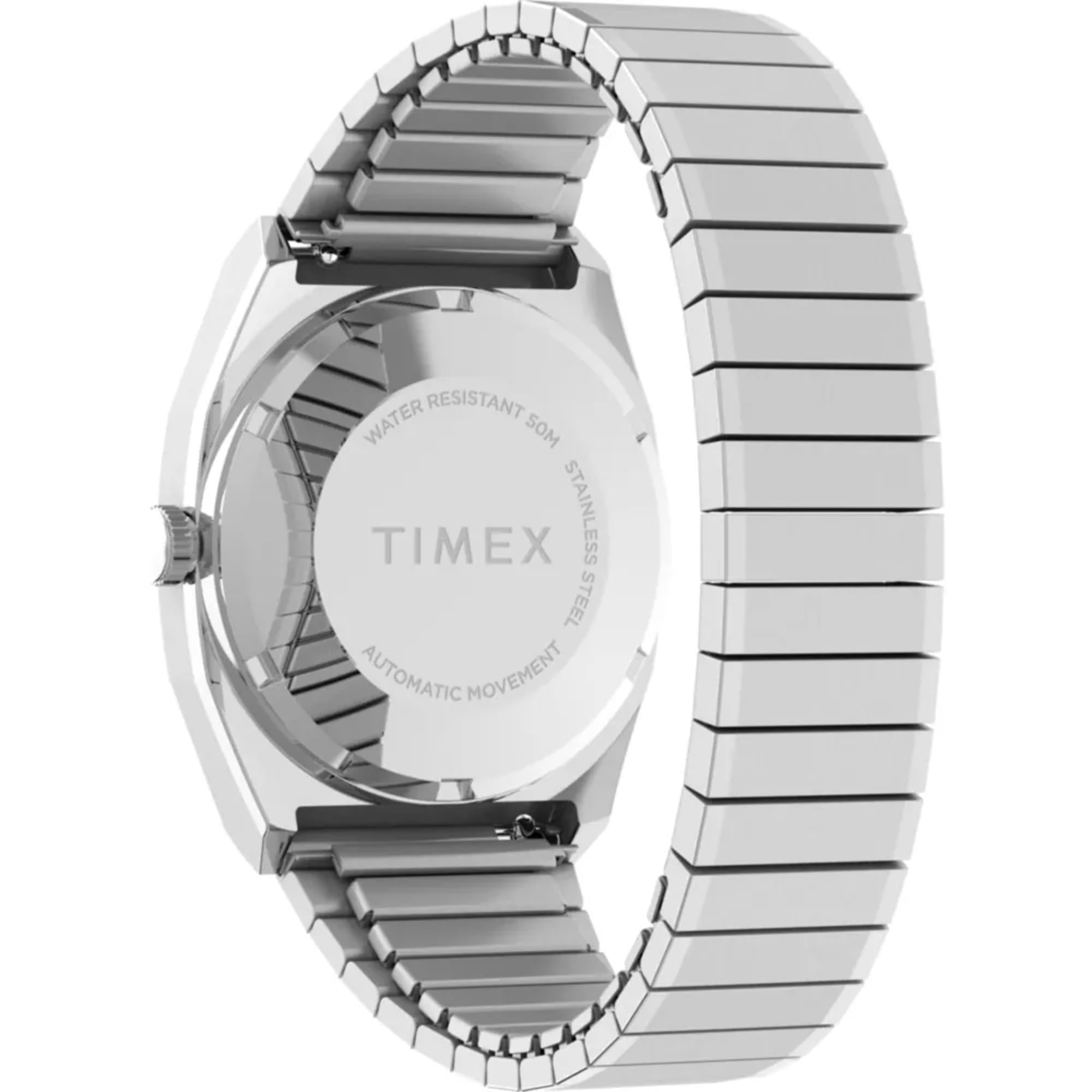 Timex Lab 34mm Silver Dial Steel Mens Automatic Watch TW2W70800