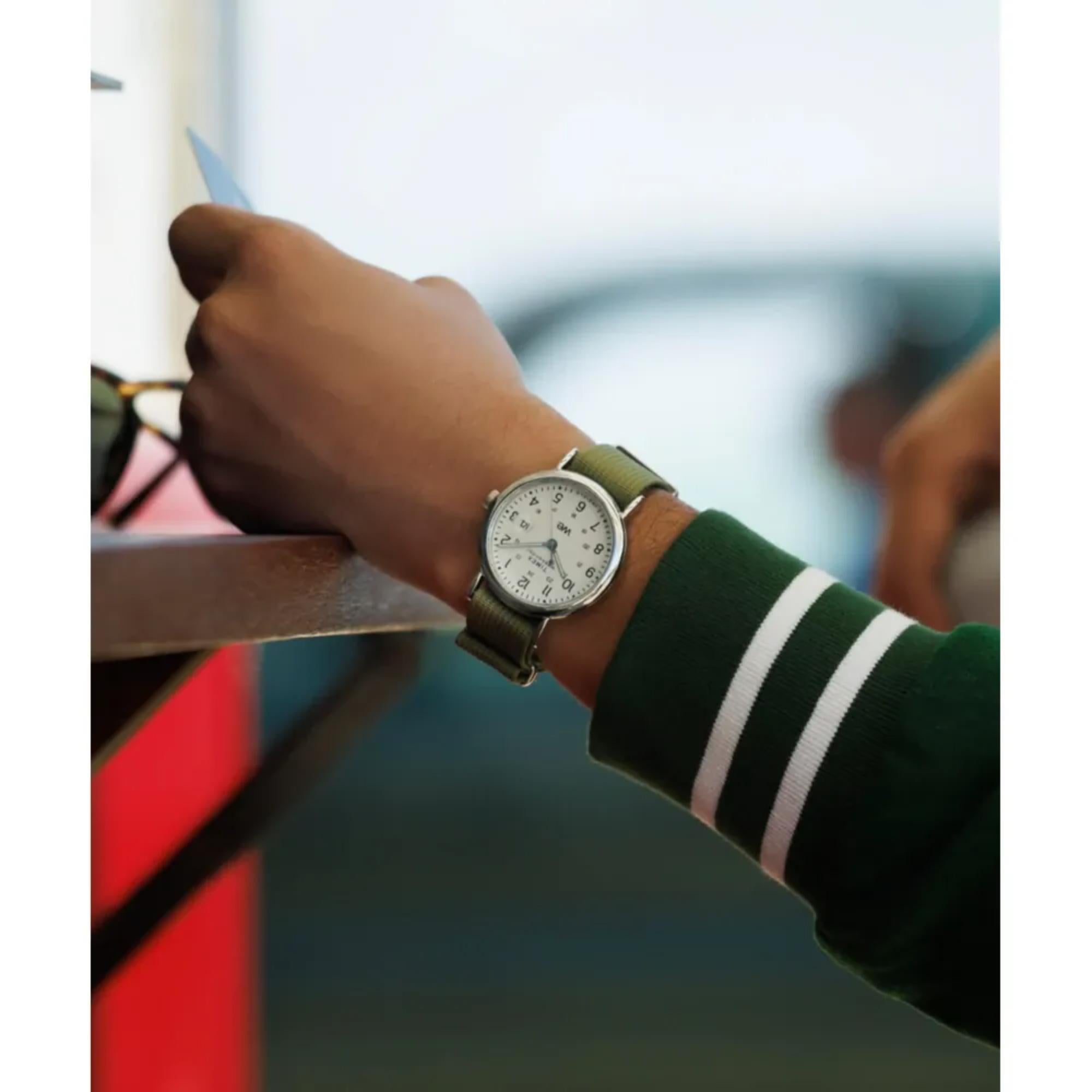 Timex Weekender 40mm White Dial Fabric Mens Quartz Watch TW2W86000