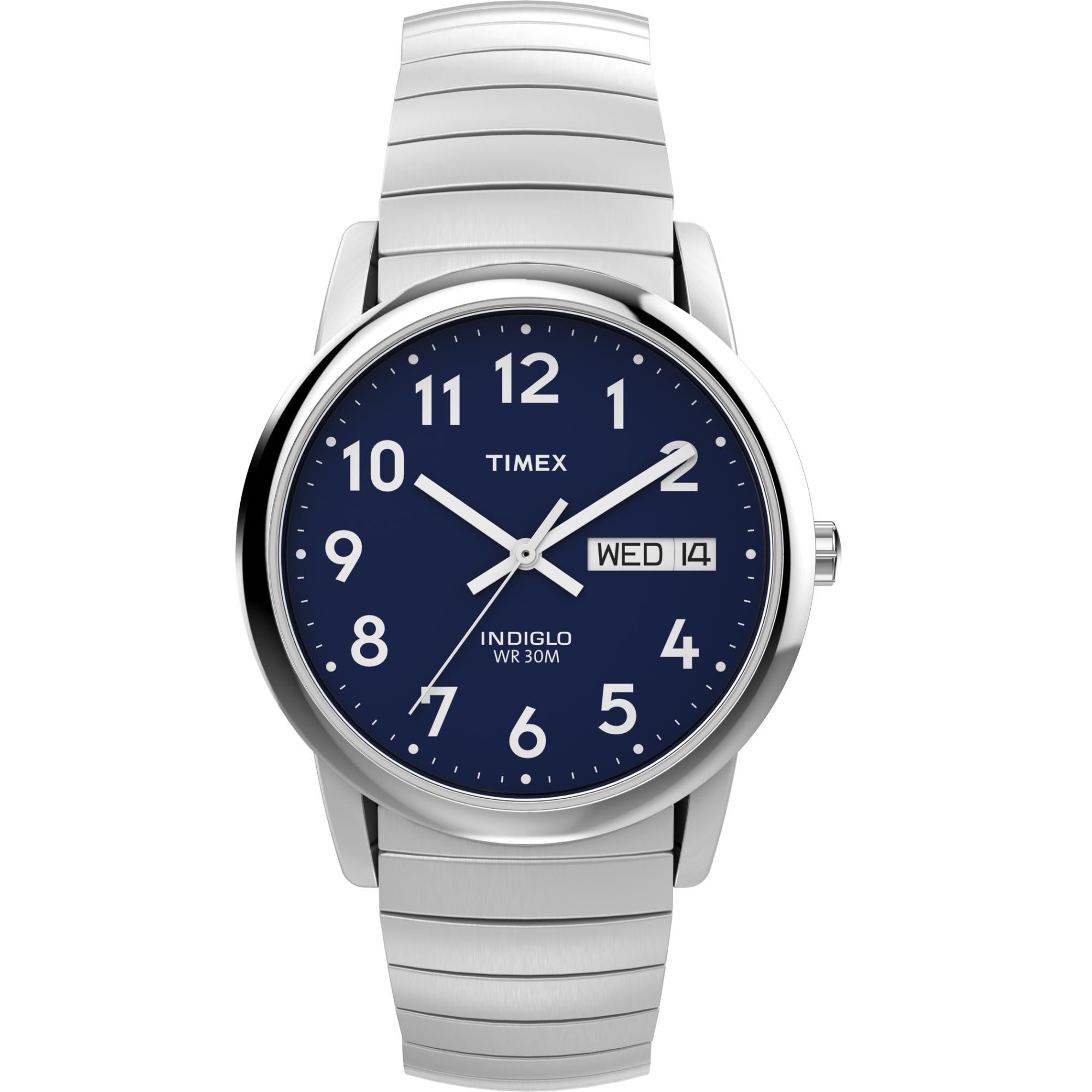 Timex Easy Reader 35mm Blaues Zifferblatt Stahl Herren Quarz Uhr T20031