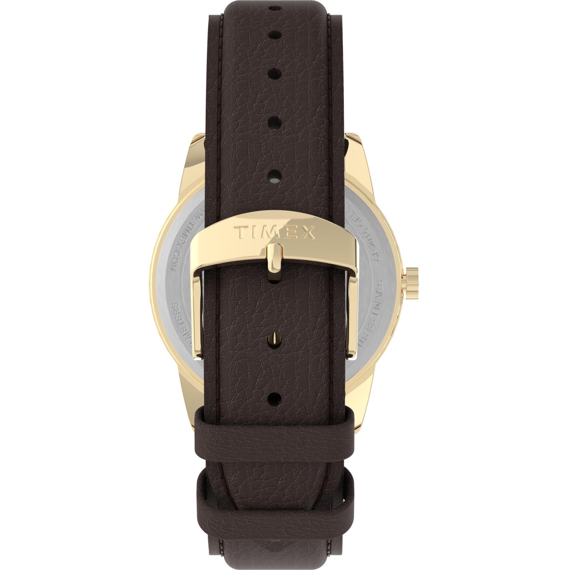 Timex Easy Reader Quarz Cremfarbenes Zifferblatt Lederarmband Unisex Uhr TW2P75800