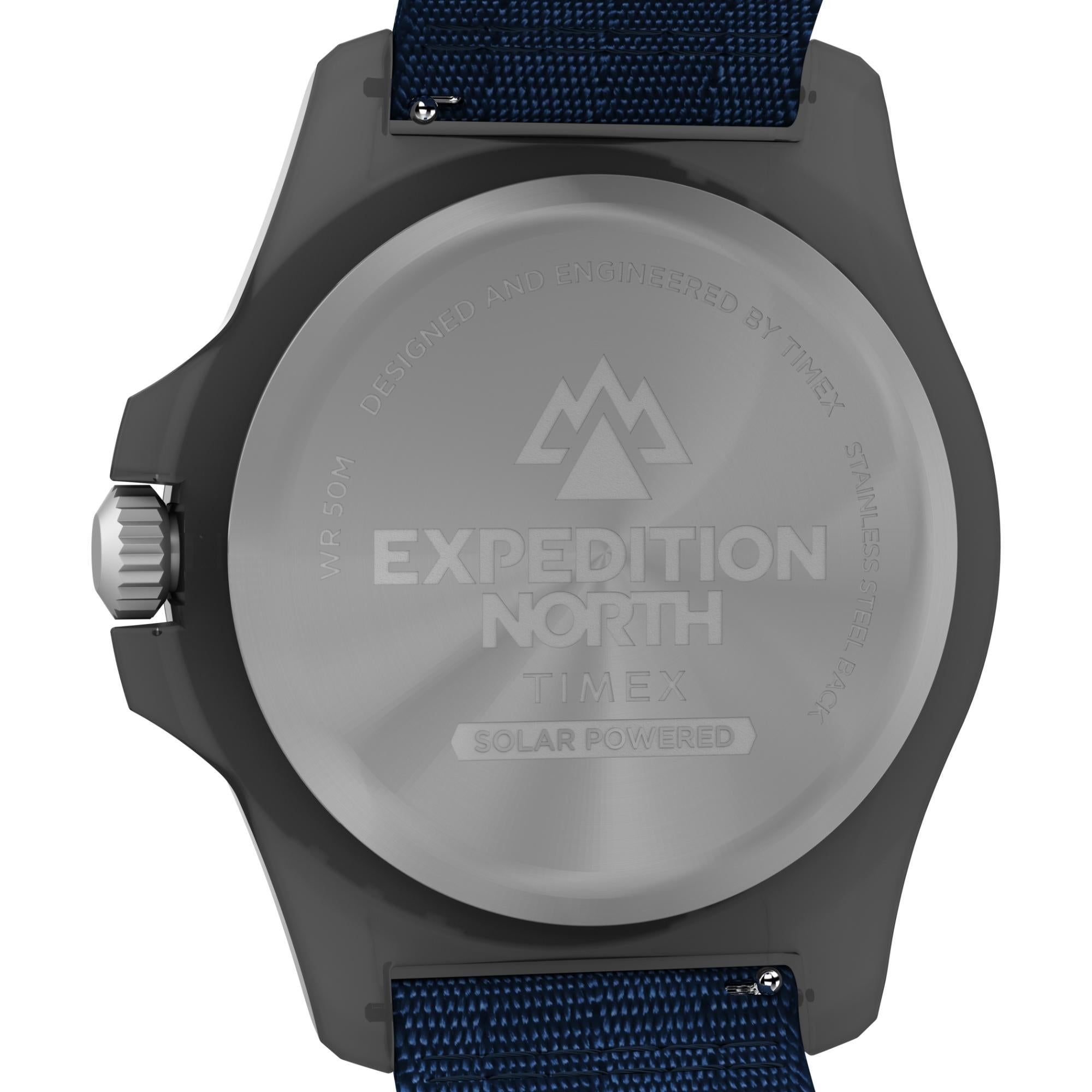 Timex Expedition North watch face with branding on a white background