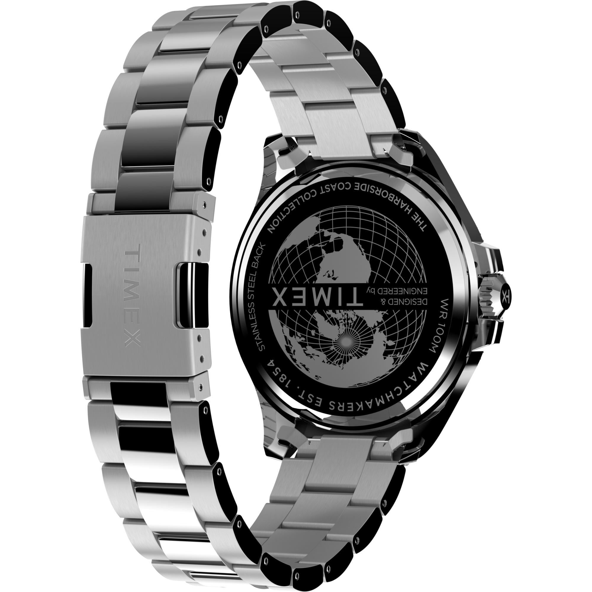 Timex Harborside Coast 43mm Green Dial Steel Mens Quartz Watch TW2V91900