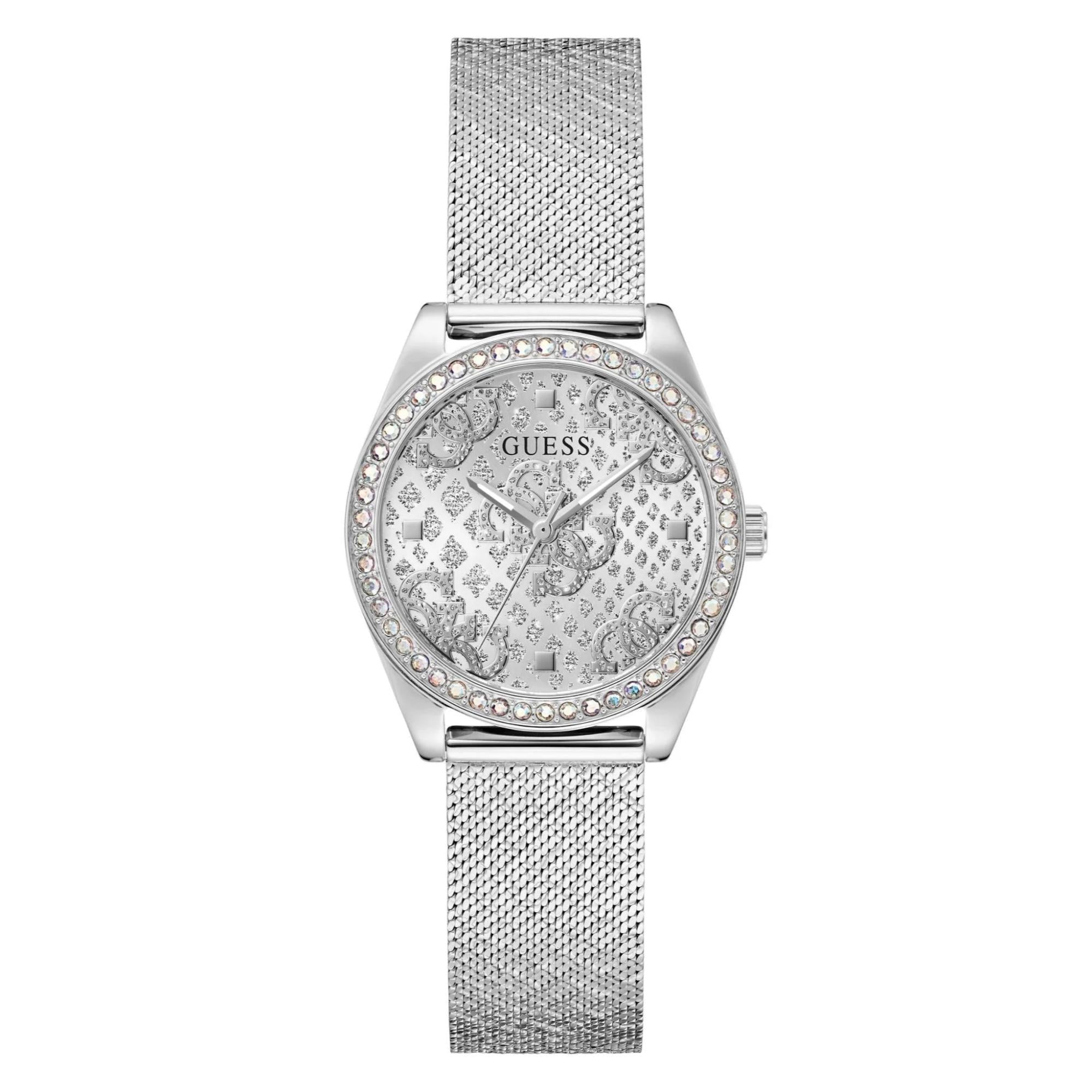 GUESS Quartz Analog Silver Dial Steel Strap Watch GW0748L1