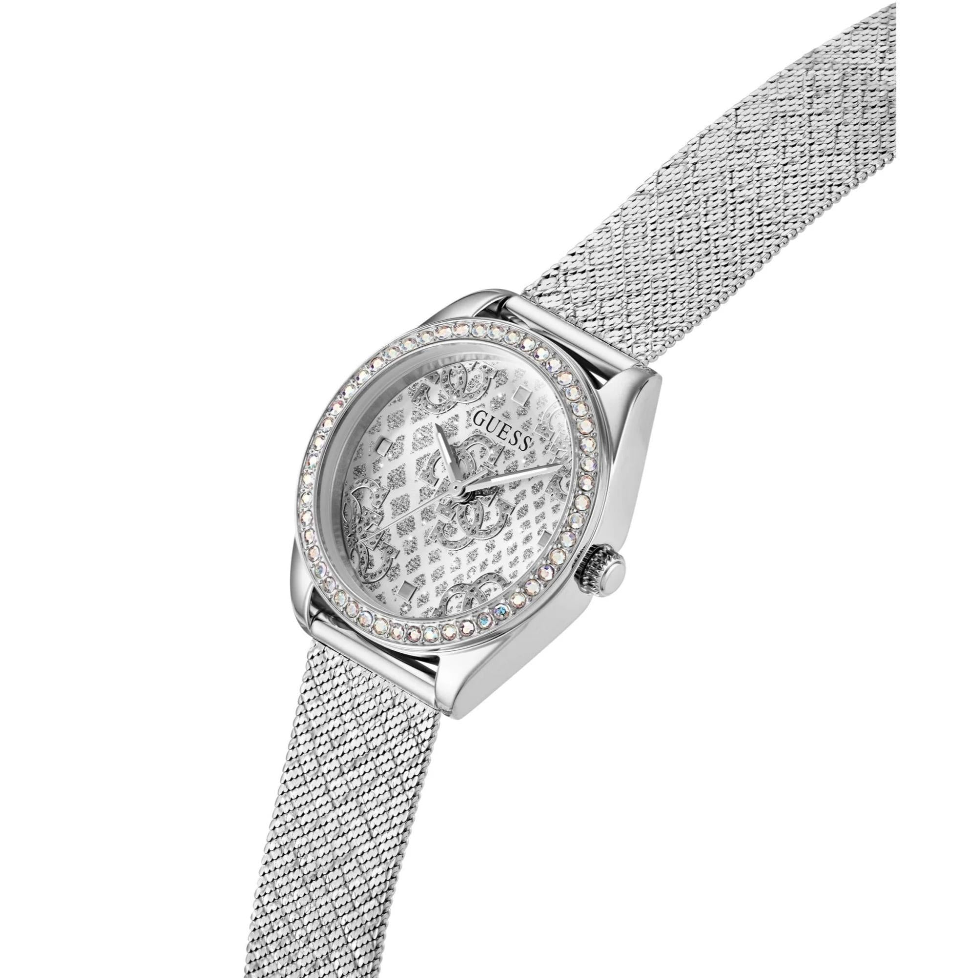 GUESS Quartz Analog Silver Dial Steel Strap Watch GW0748L1