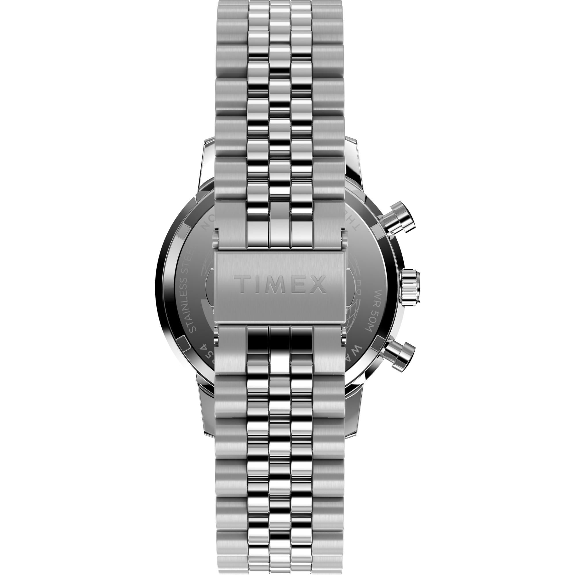 Timex Marlin 40mm Chronograph Silver Dial Steel Mens Quartz Watch TW2W10400