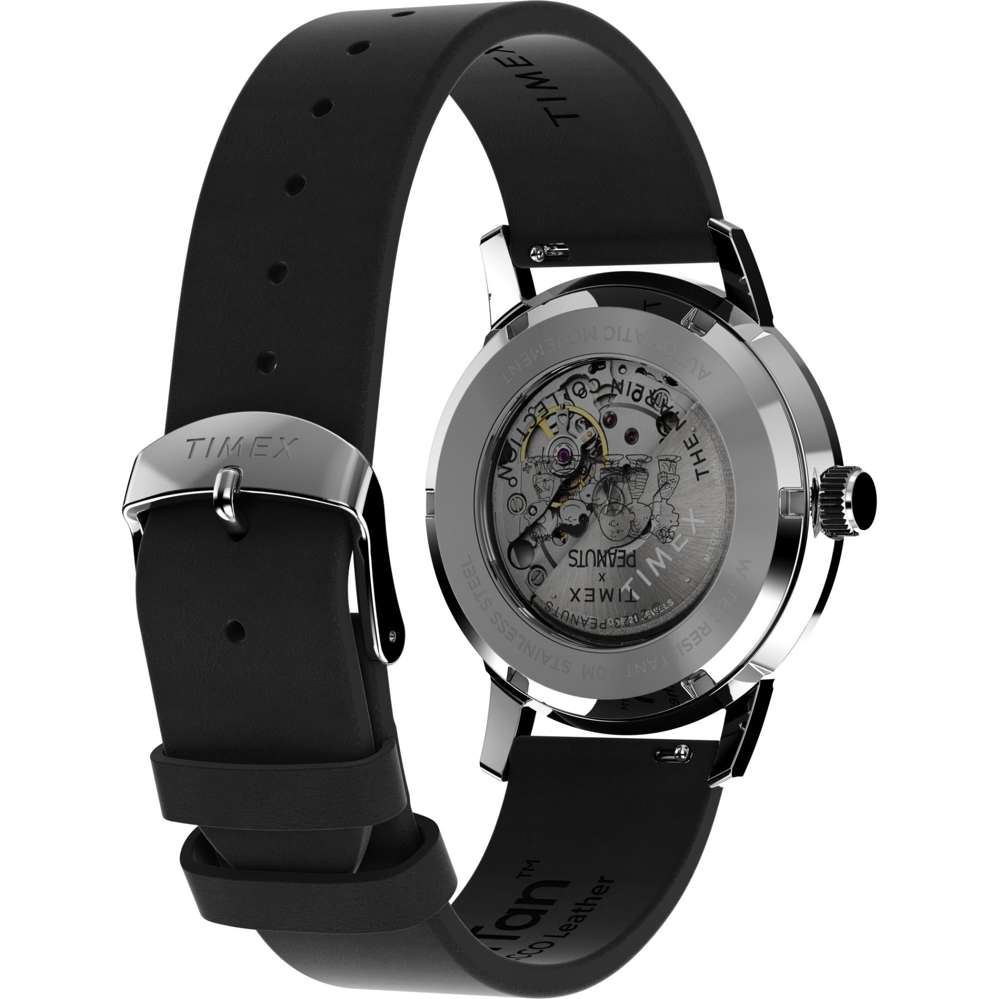 Timex Marlin 40mm Silver Dial Leather Mens Automatic Watch TW2W49600
