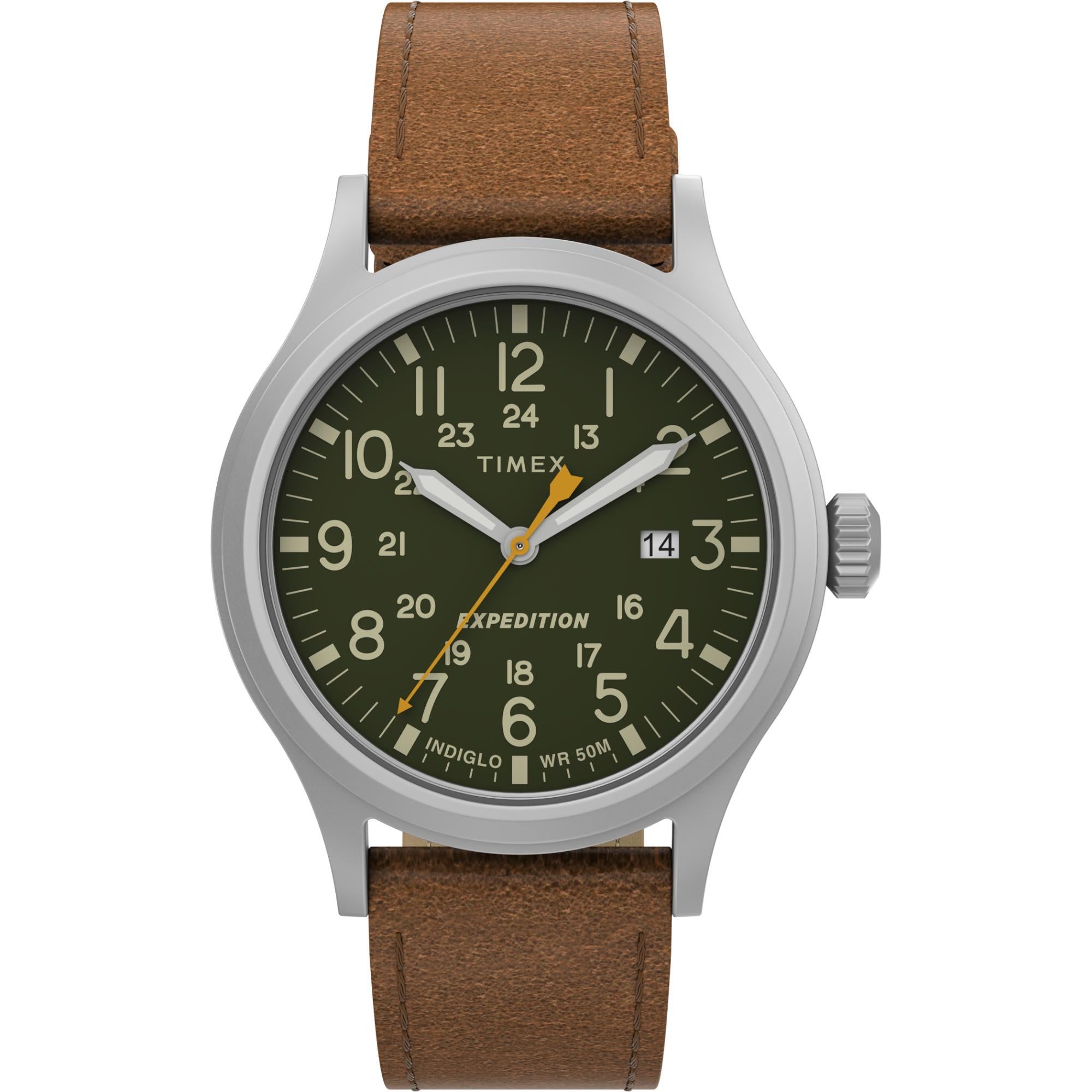 Timex Expedition 40mm Grüne Zifferblatt Leder Herren Quarz Uhr TW4B23000