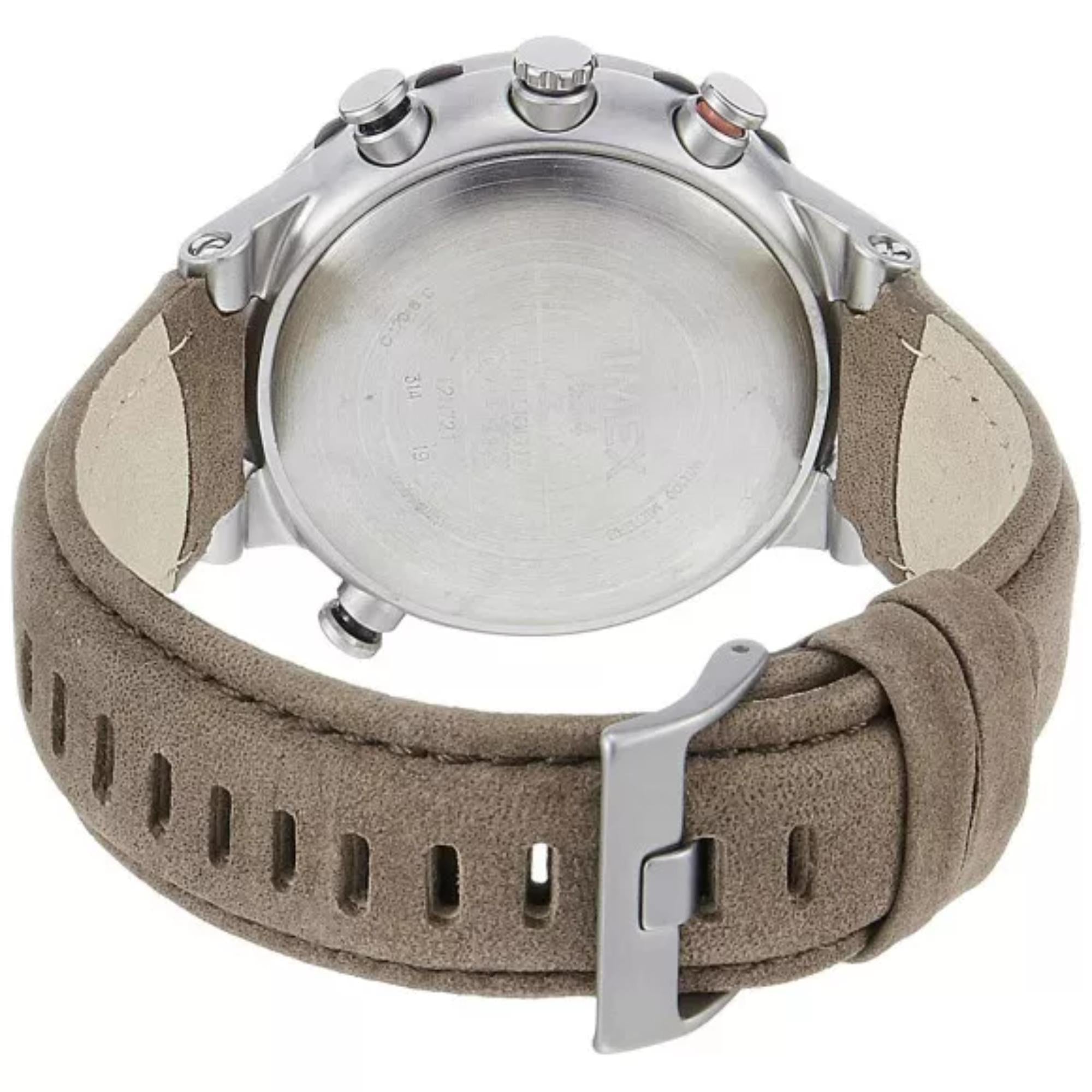 Timex Intellegent 45mm Cream Dial Leather Mens Quartz Watch T2N721