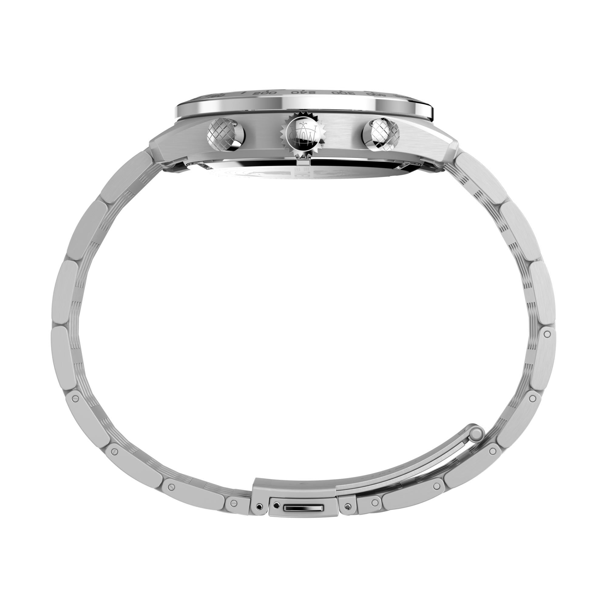 Timex Waterbury 41mm Chronograph Silver Dial Steel Mens Quartz Watch TW2V42400